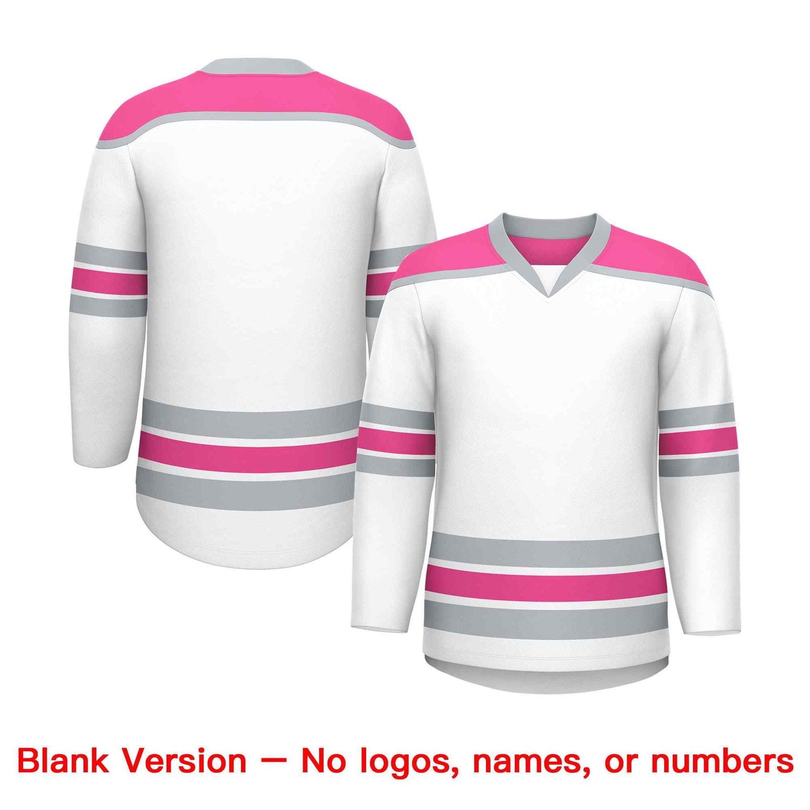 Custom White Pink Ice Cream Helmet Pattern Personalized V-Neck Hockey Jersey| KXKSHOP