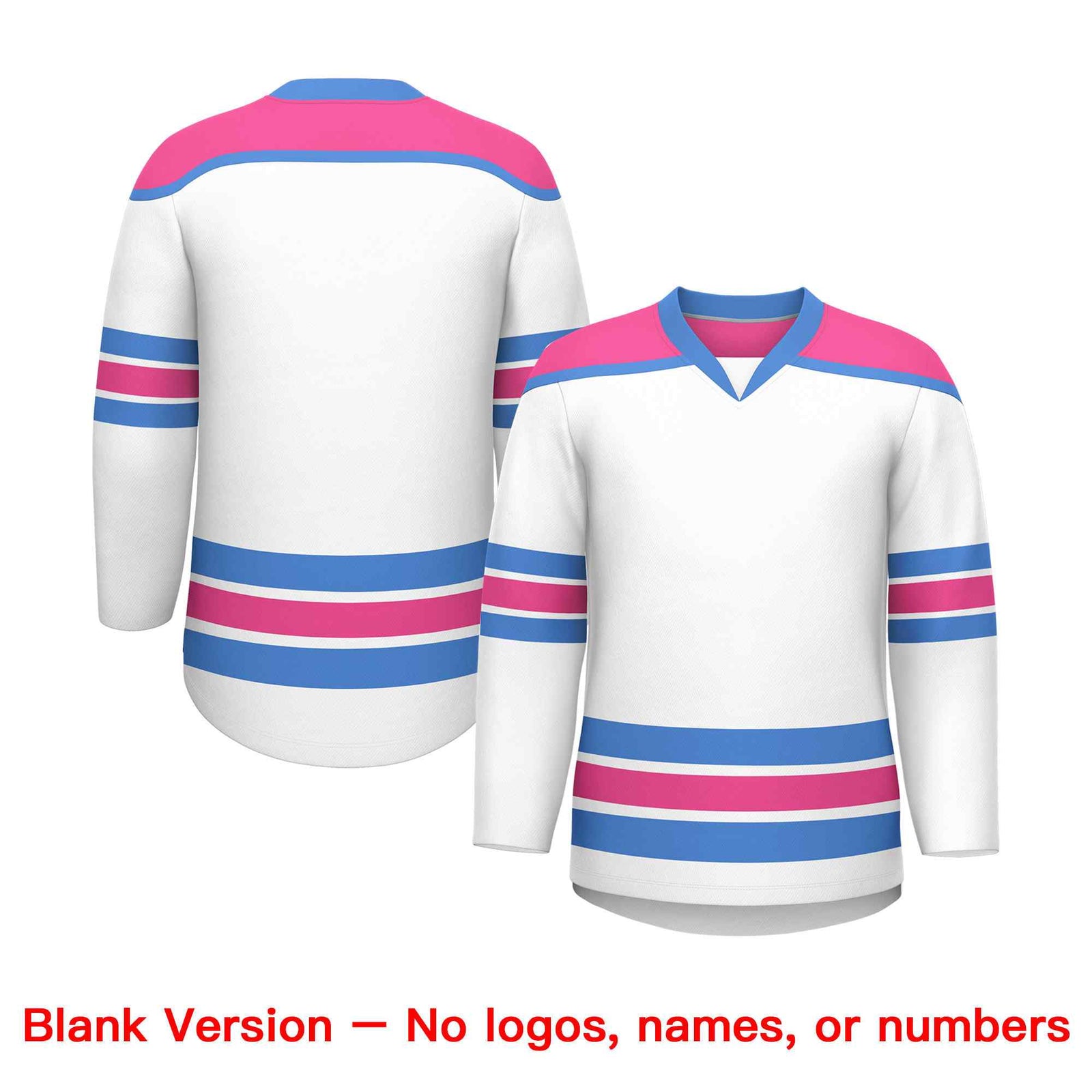 Custom White Pink Ice Cream Helmet Pattern Personalized V-Neck Hockey Jersey| KXKSHOP
