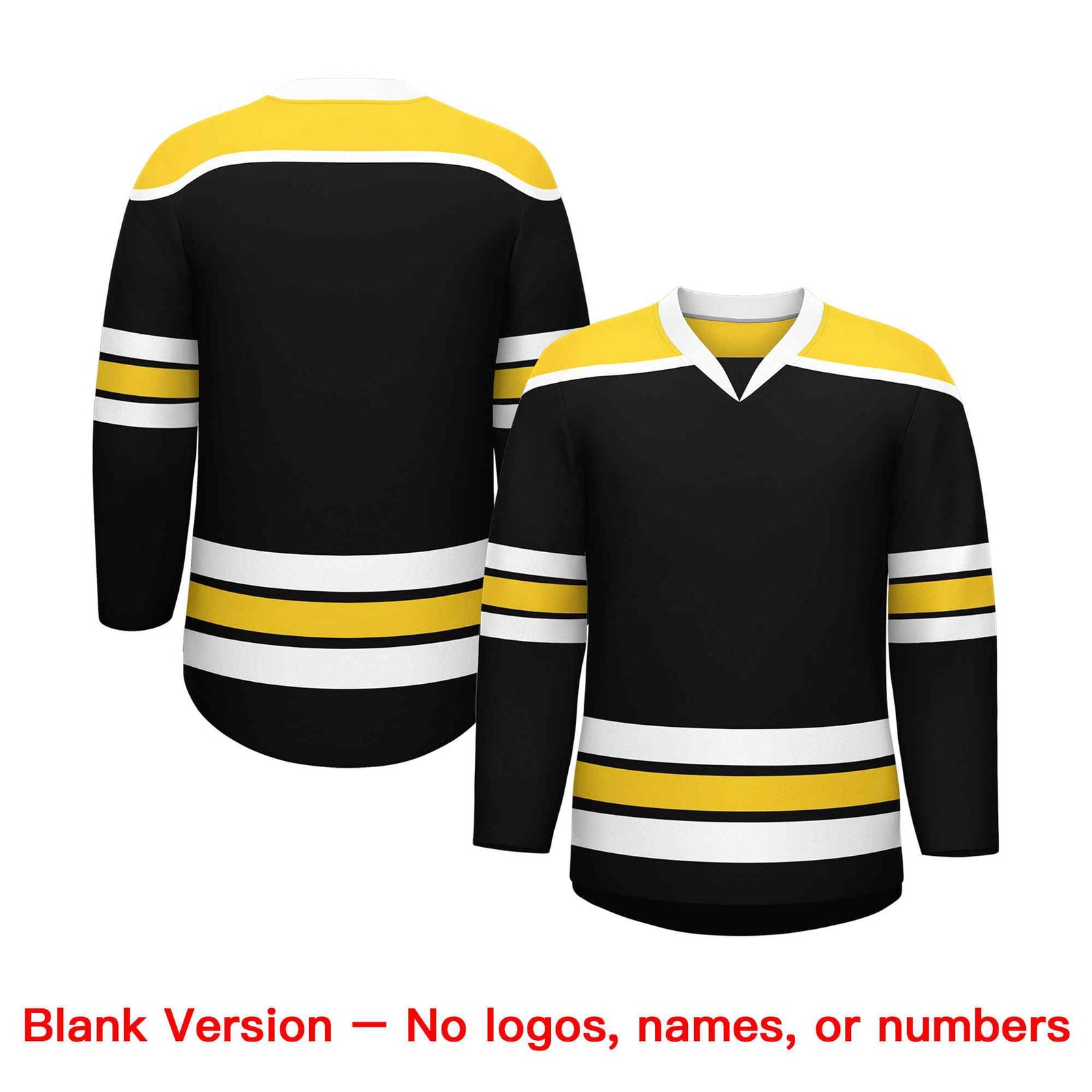 Custom Black Gold Ice Cream Helmet Pattern Personalized V-Neck Hockey Jersey