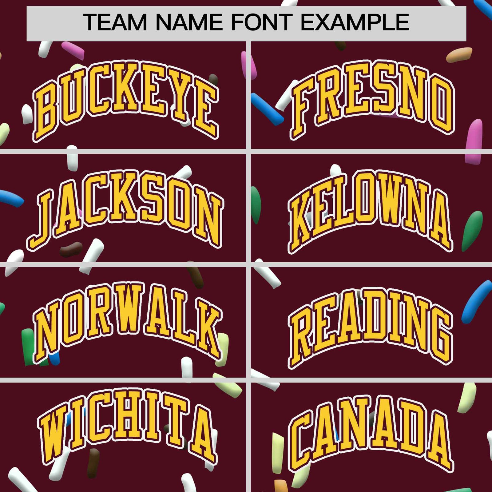 Custom Crimson Gold Ice Cream Pattern Personalized V-Neck Hockey Jersey