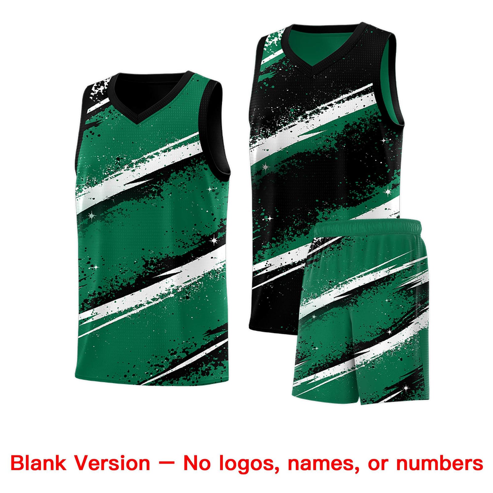 Custom Black Kelly Green White Basketball Jersey Stellar Strike Series Splash Lightweight