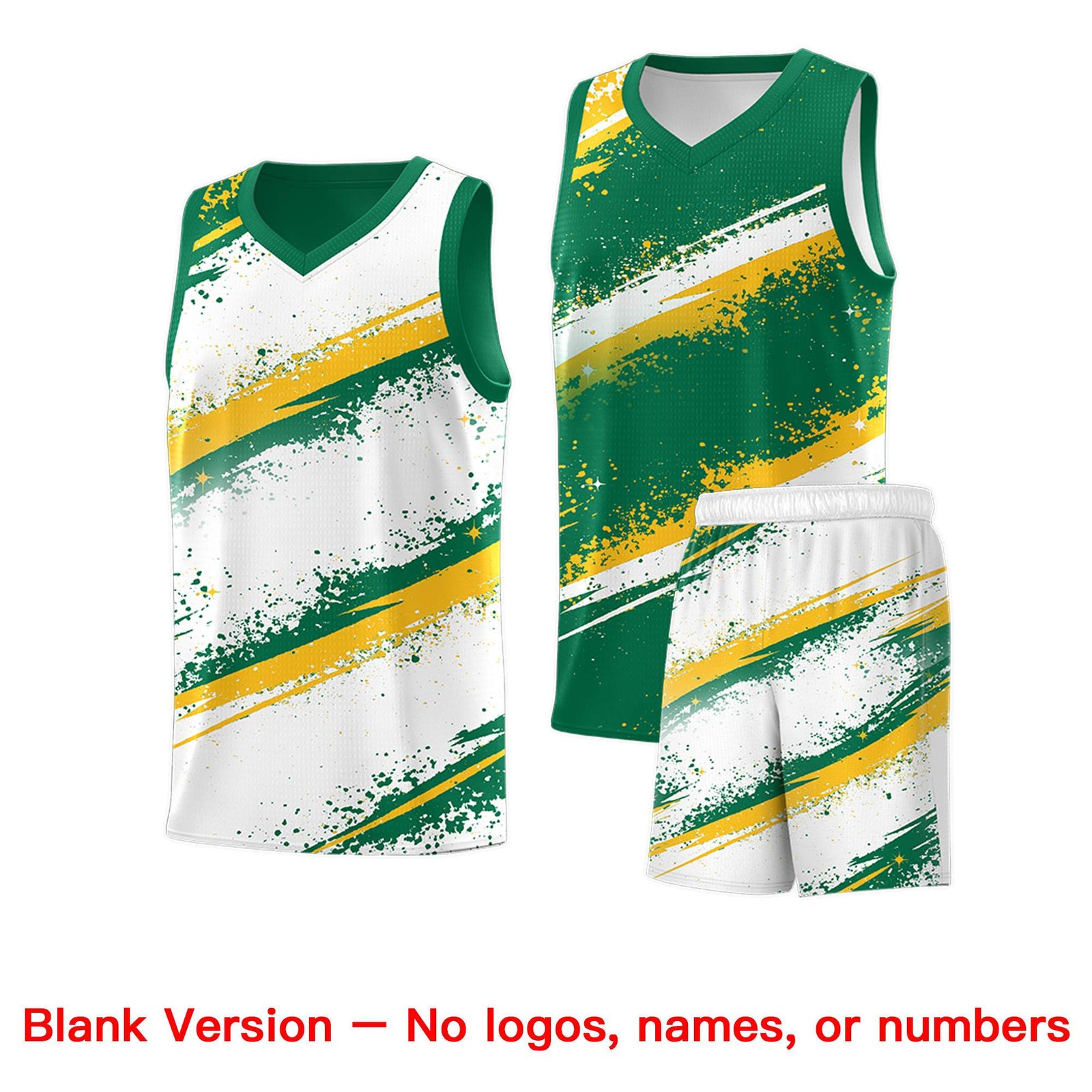 Custom Kelly Green Yellow White Basketball Jersey Stellar Strike Series Reversible Sublimation Printing