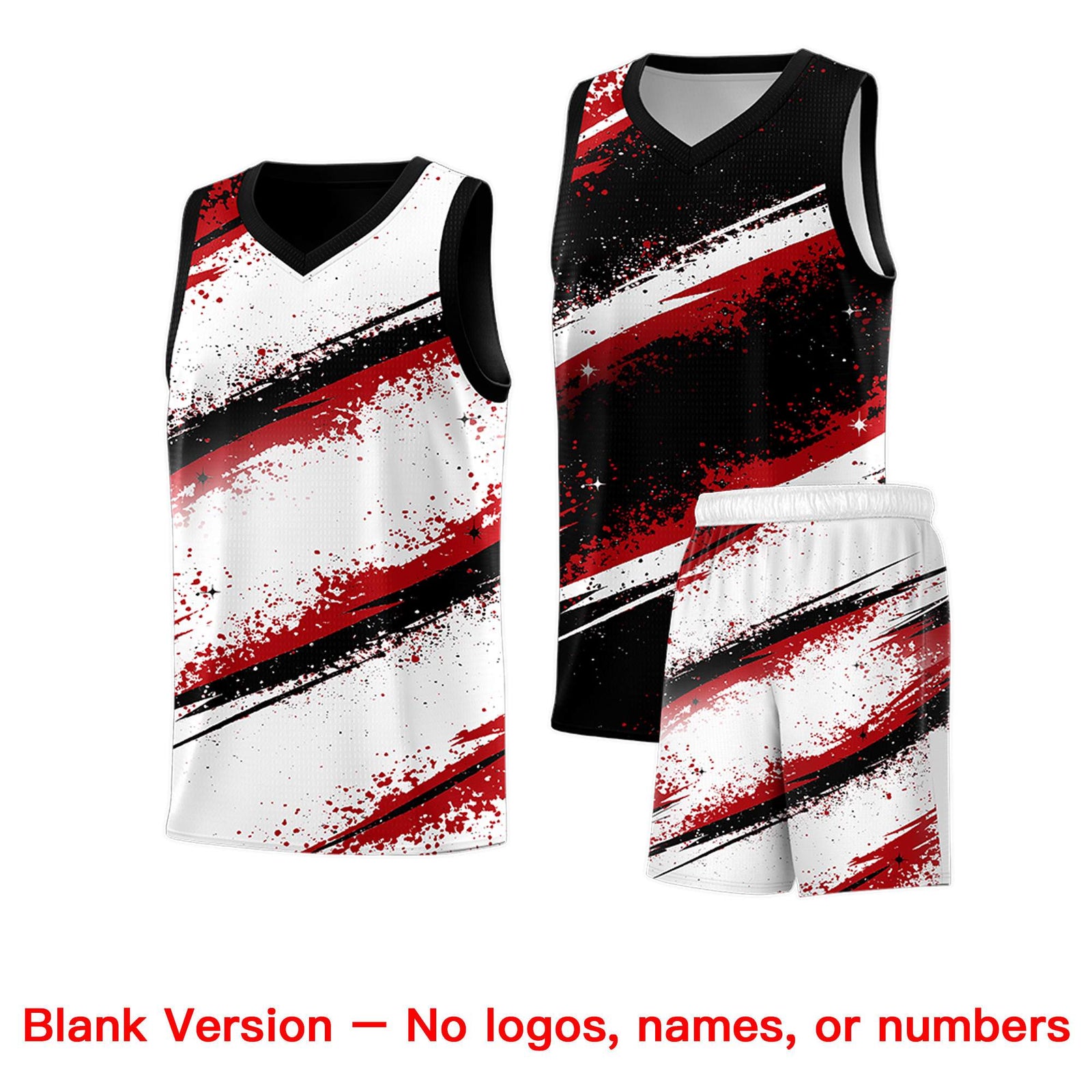 Custom Black Red White Basketball Jersey Stellar Strike Series Stellar Breathable