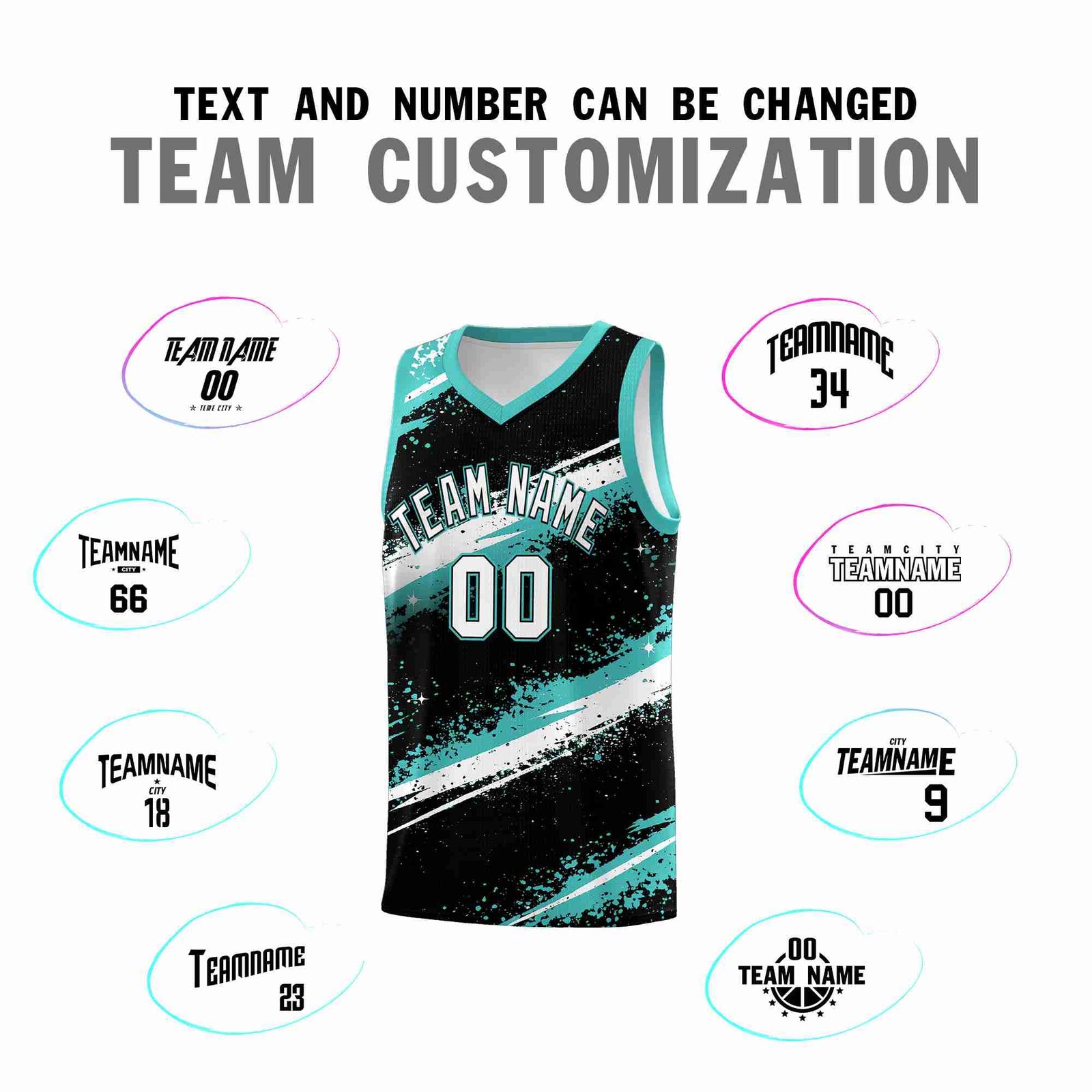 Custom Black Teal-04 White Basketball Jersey Stellar Strike Series Stellar Lightweight