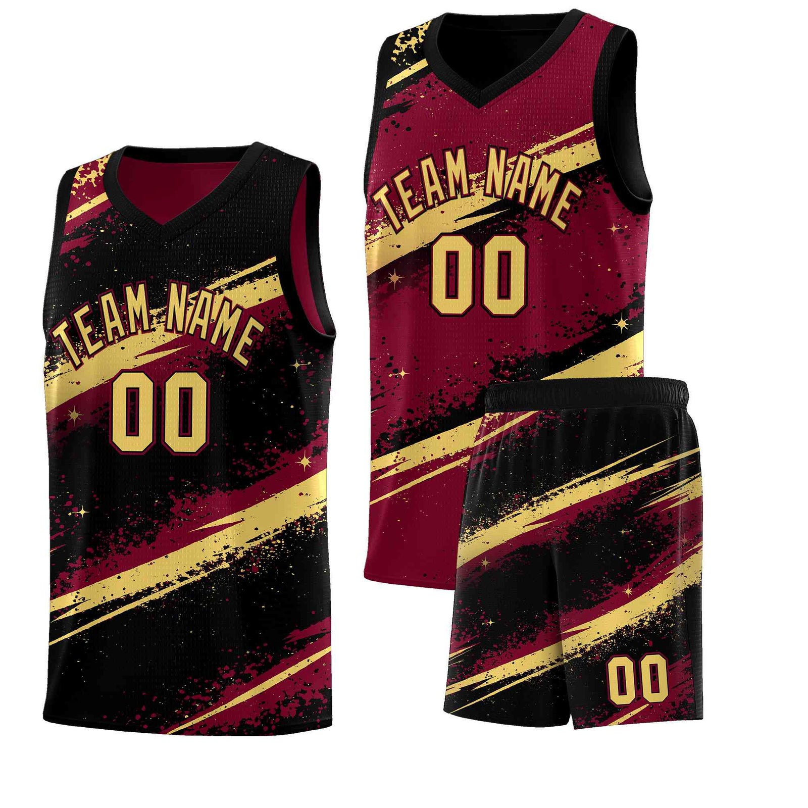 Custom Crimson Black Khaki Basketball Jersey Stellar Strike Series Dynamic Breathable
