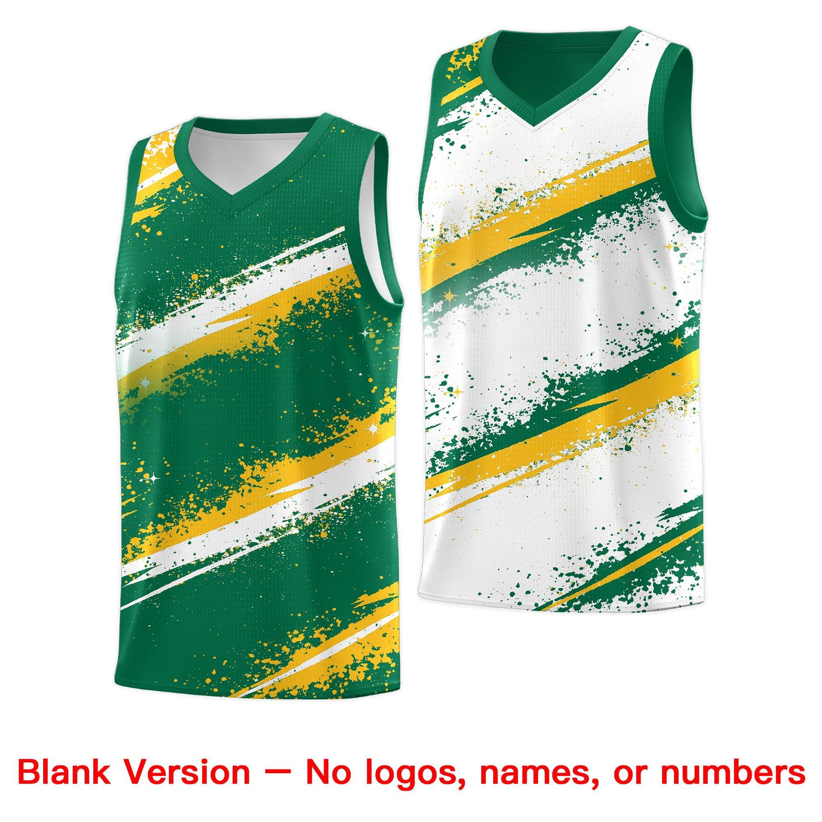 Custom Kelly Green Yellow White Basketball Jersey Stellar Strike Series Reversible Sublimation Printing