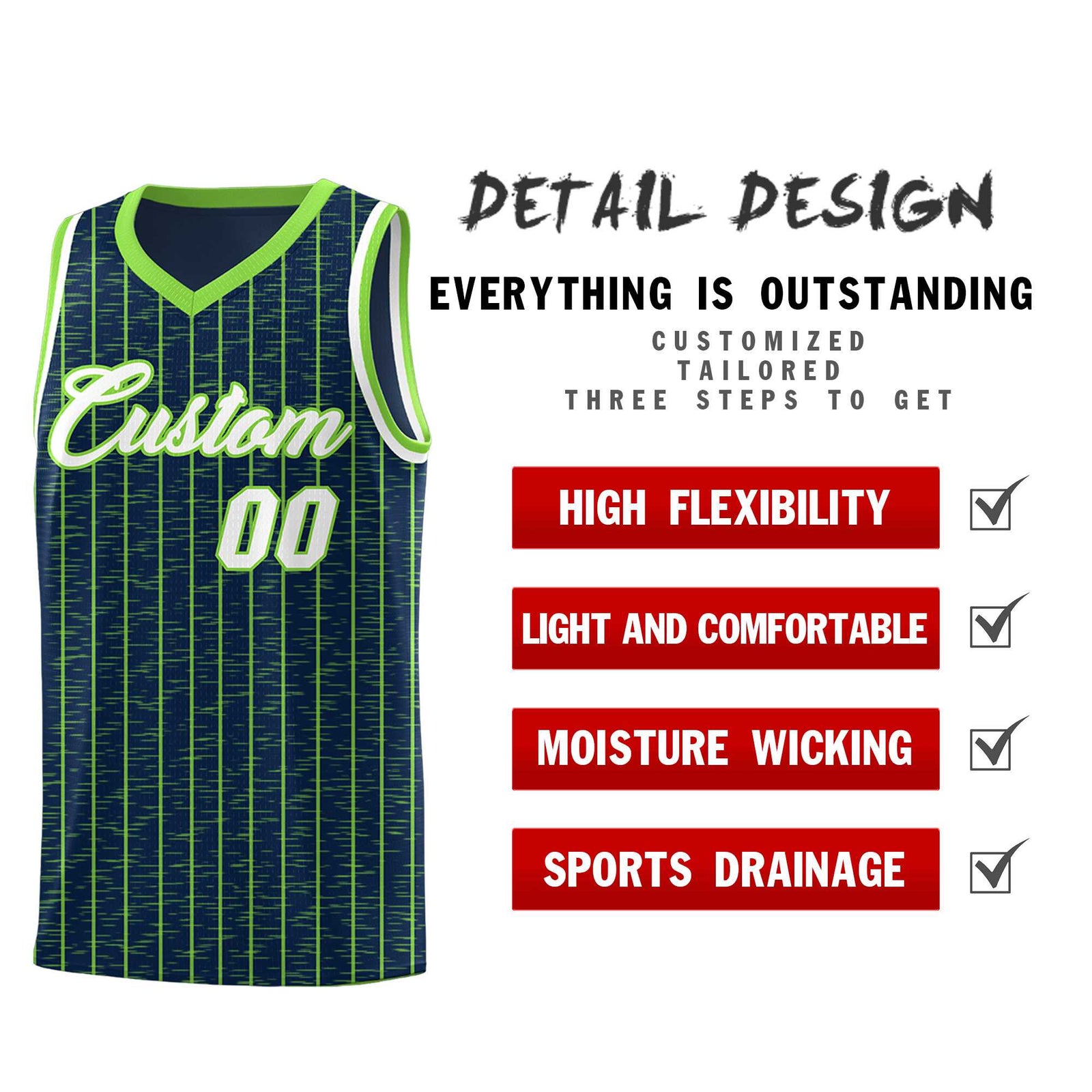 Custom Navy Custom Gray Pinstripe Retro Sets Uniform Basketball Jersey