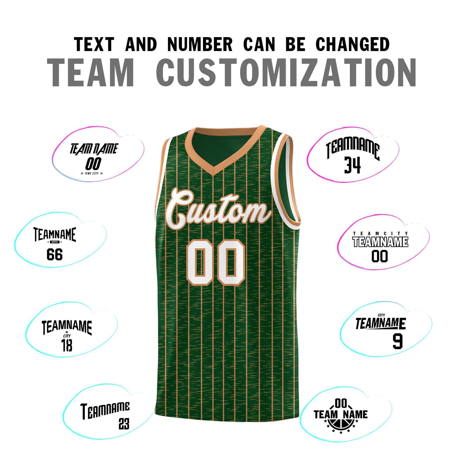 Custom Green Custom Gray Pinstripe Retro Sets Uniform Basketball Jersey