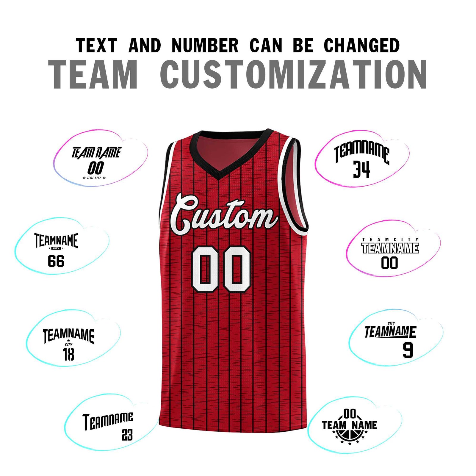 Custom Red Custom Gray Pinstripe Retro Sets Uniform Basketball Jersey