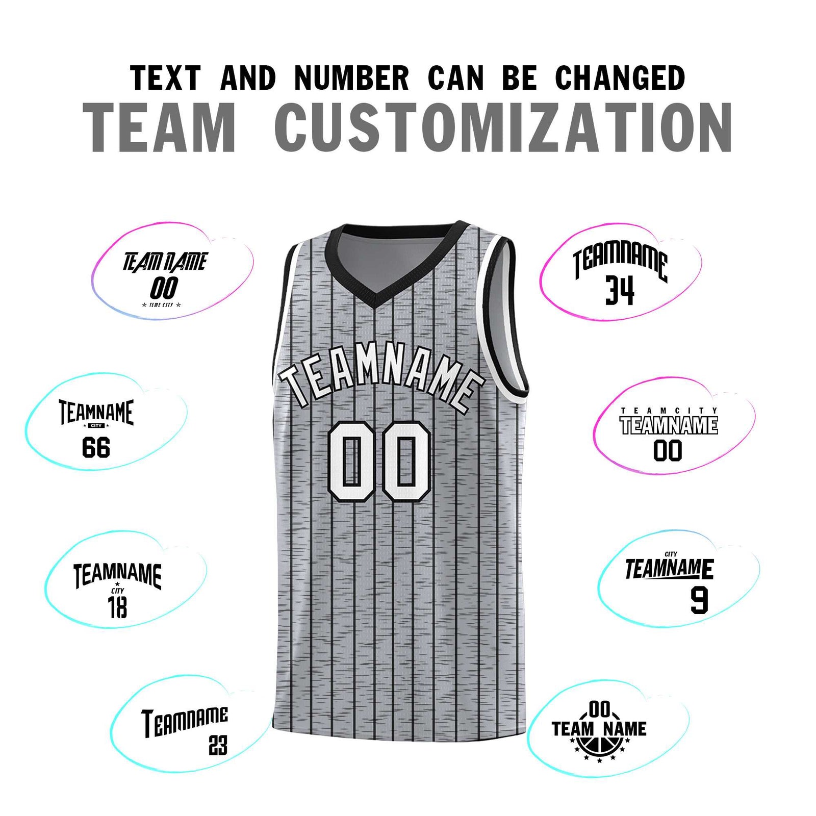 Custom Gray Custom Gray Pinstripe Retro Sets Uniform Basketball Jersey
