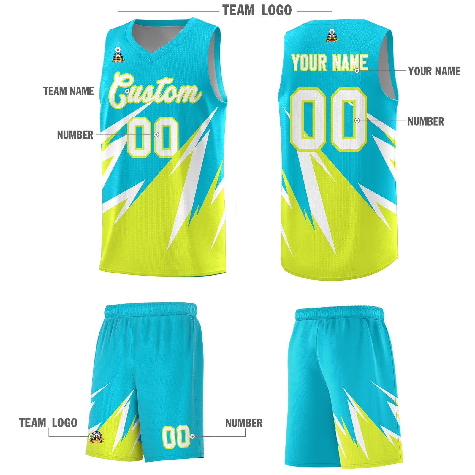 Custom Sky Blue Abstract Mountain Pattern Sports Uniform Basketball Jersey