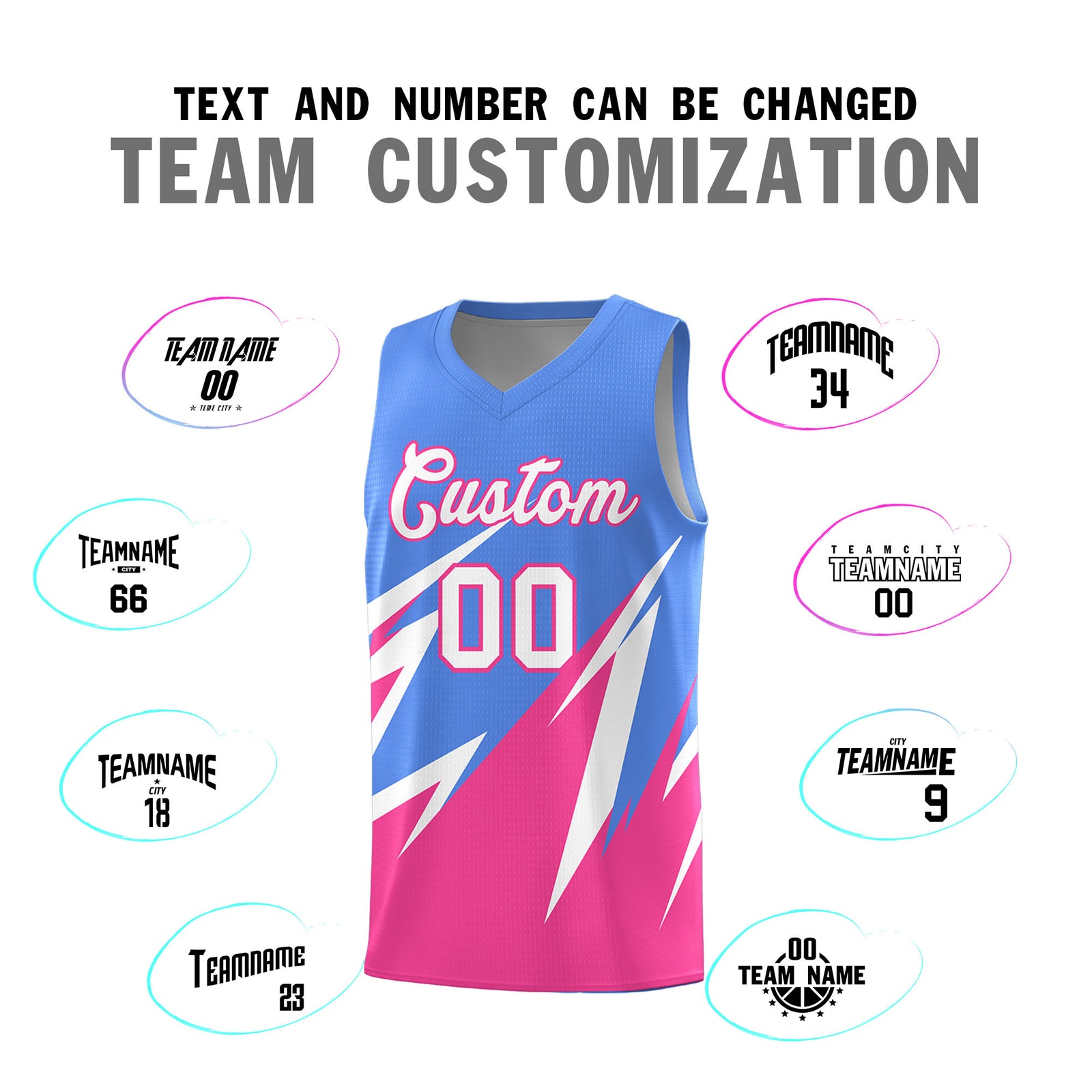 Custom Light Blue Abstract Mountain Pattern Sports Uniform Basketball Jersey
