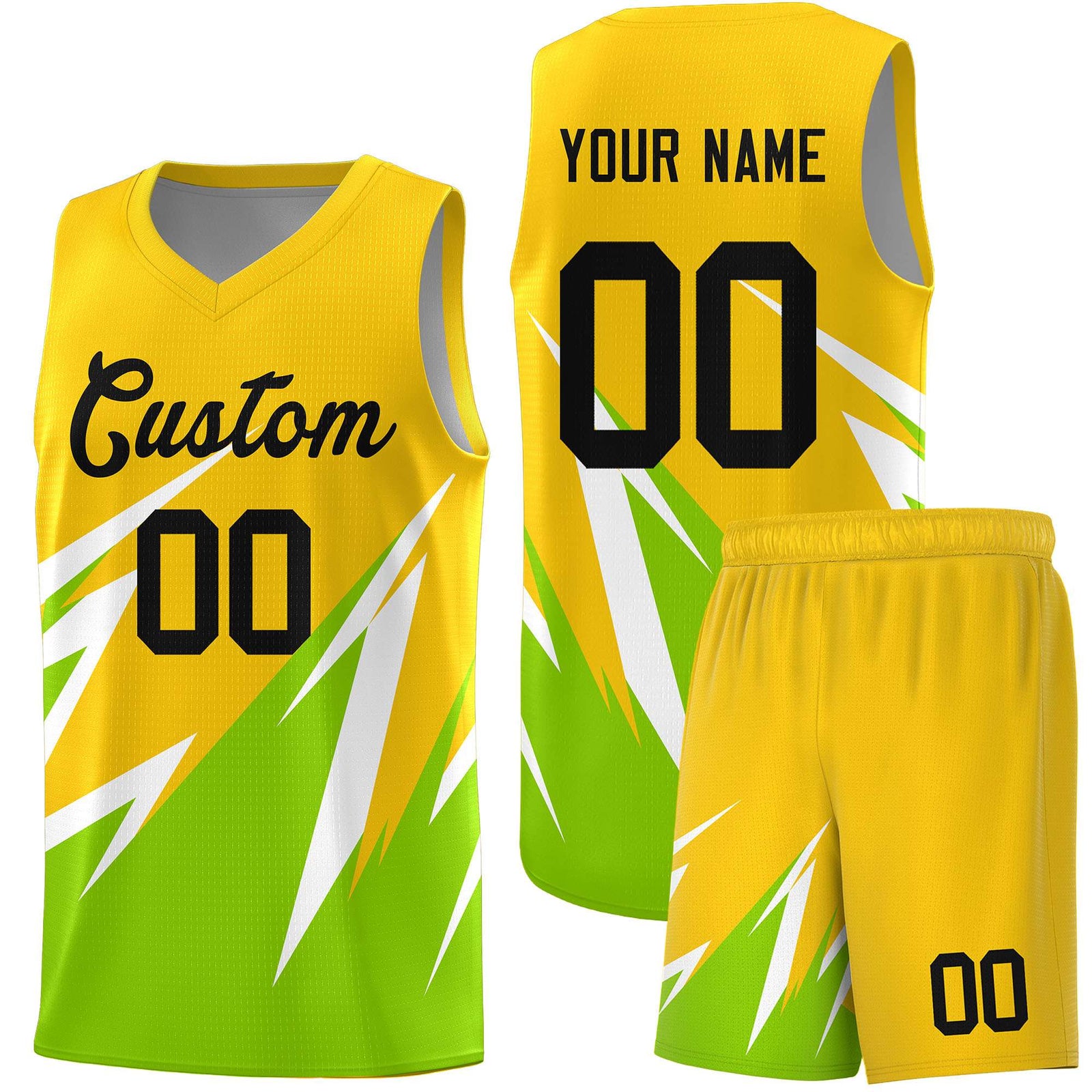 Custom Gold Abstract Mountain Pattern Sports Uniform Basketball Jersey