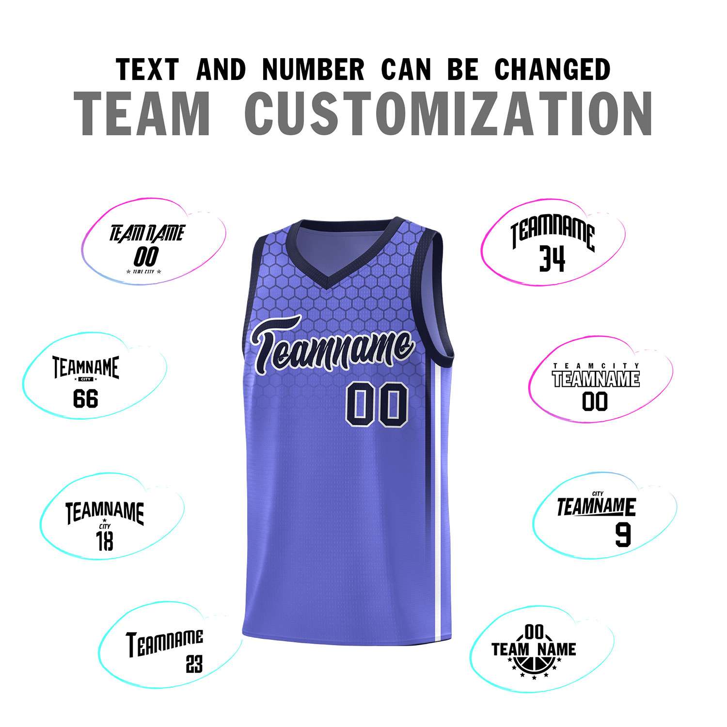 Custom Purple Personalized Honeycomb Pattern Sports Uniform Basketball Jersey