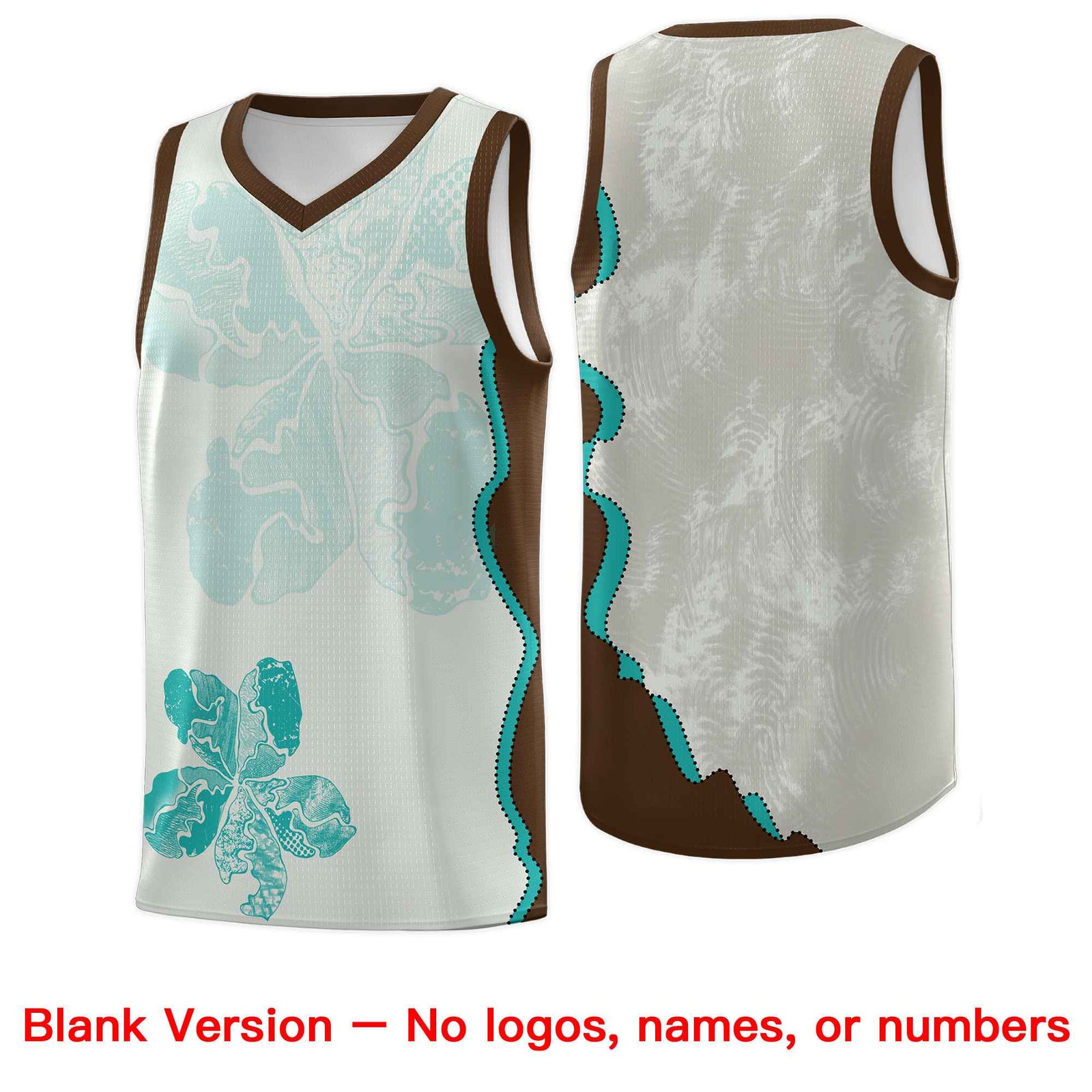 Custom Gray Brown Basketball Jersey - Illusion Flower Graffiti Quick dry Fabric