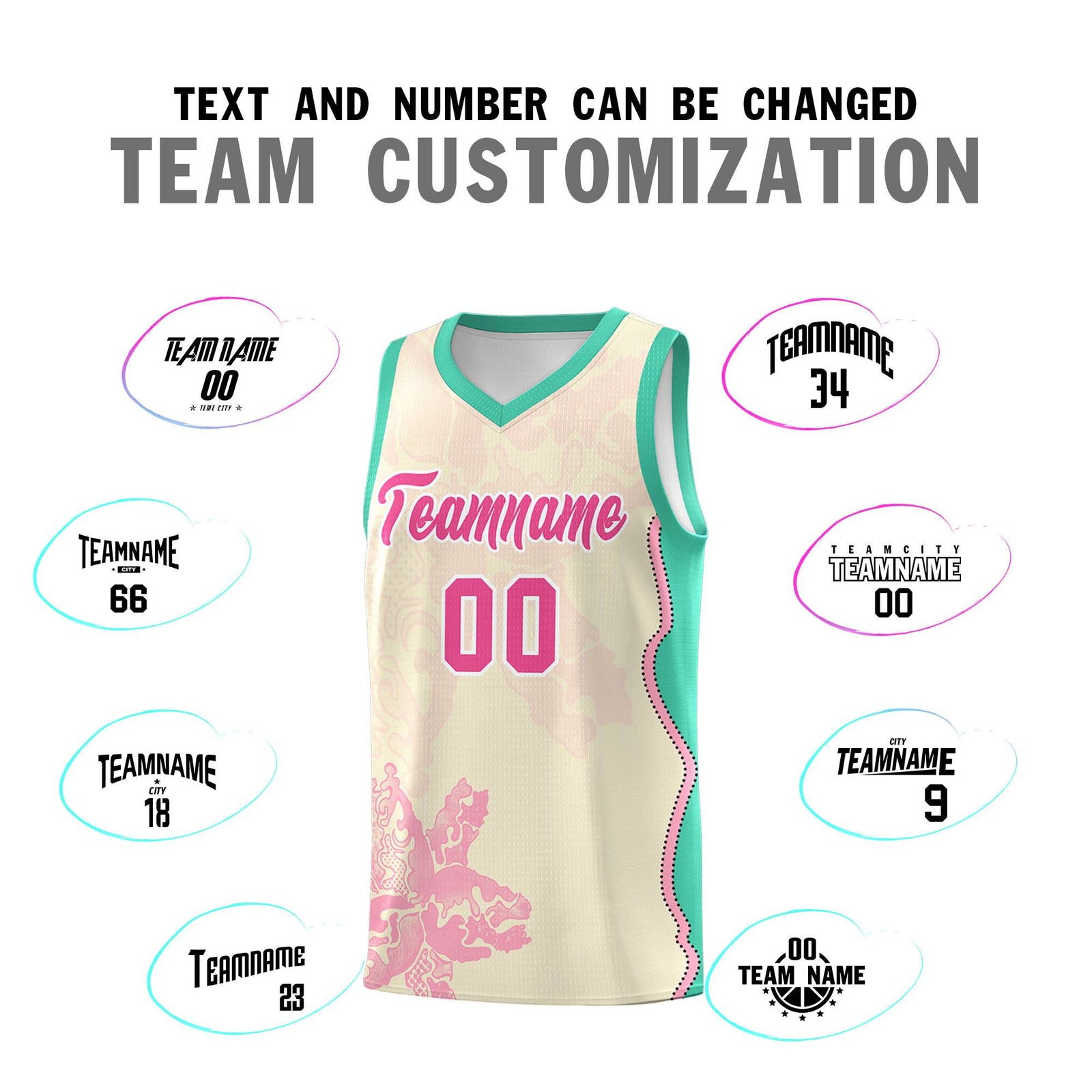 Custom Rose Red Bright Green Basketball Jersey - Illusion Flower Graffiti Stretchy Fabric