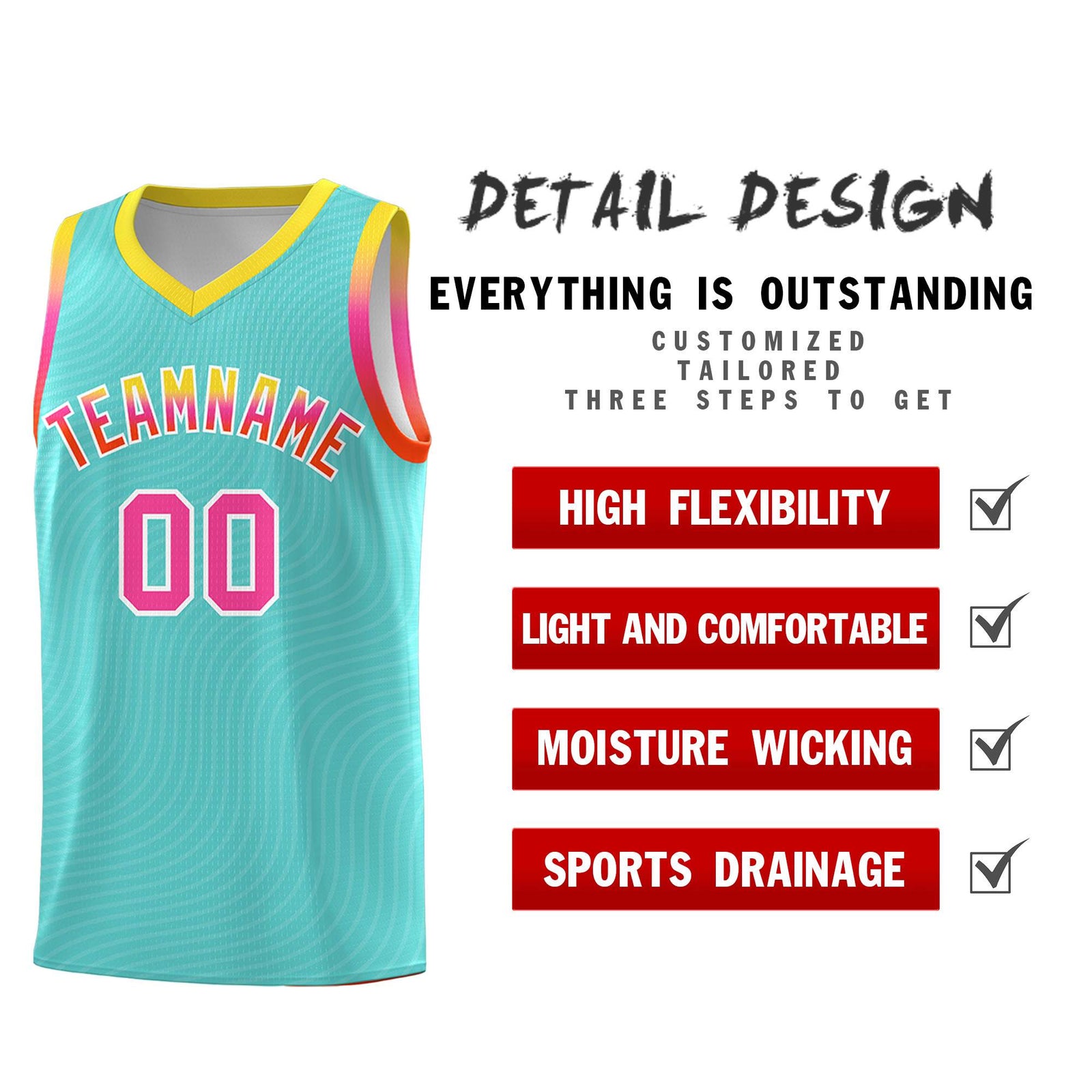 Custom Bright Green Gold Wave Pattern Sports Uniform Basketball Jersey