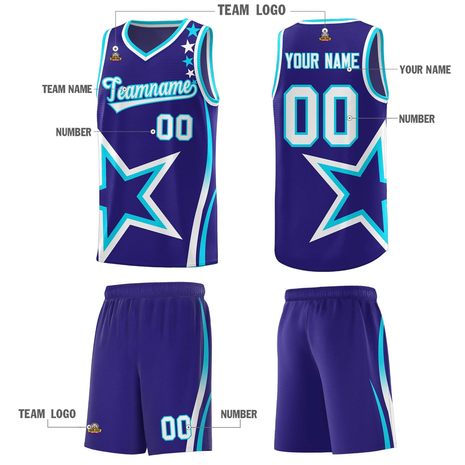 Custom Navy Shoulder Stars Graffiti Pattern Sets Basketball Jersey