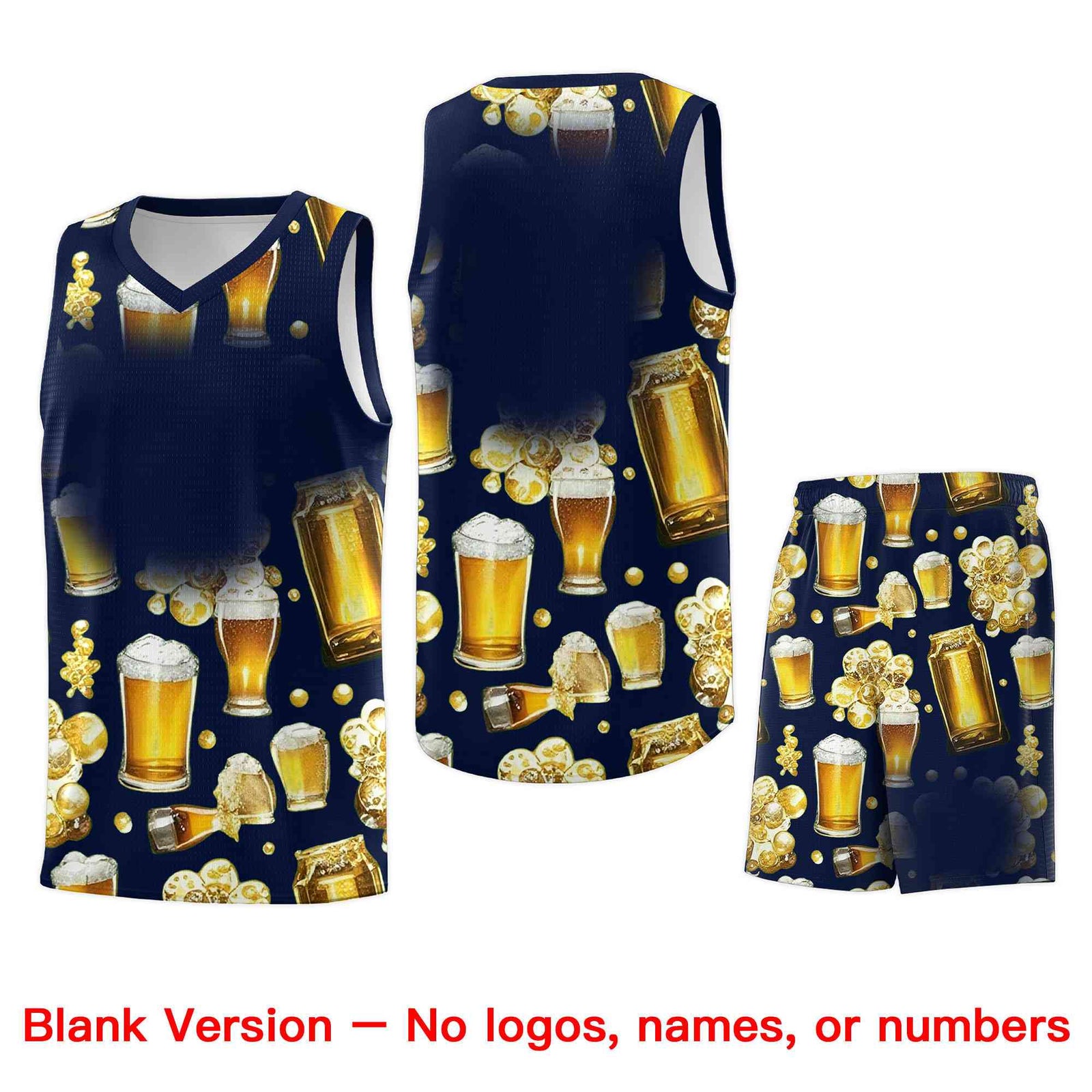 Custom Navy National Beer Day Personalized Beer Bubble Basketball Jersey | Perfect for parties | Dye-sublimation printing | KXKSHOP