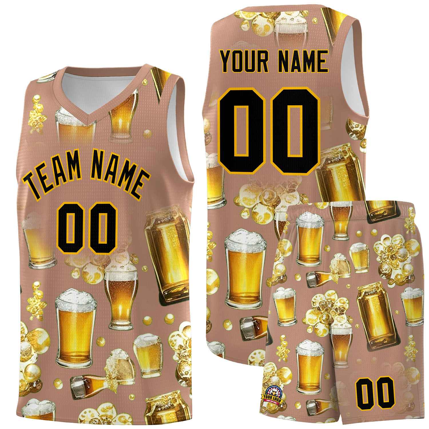 Custom Coffee National Beer Day Personalized Beer Bubble Basketball Jersey | Perfect for parties | Dye-sublimation printing | KXKSHOP