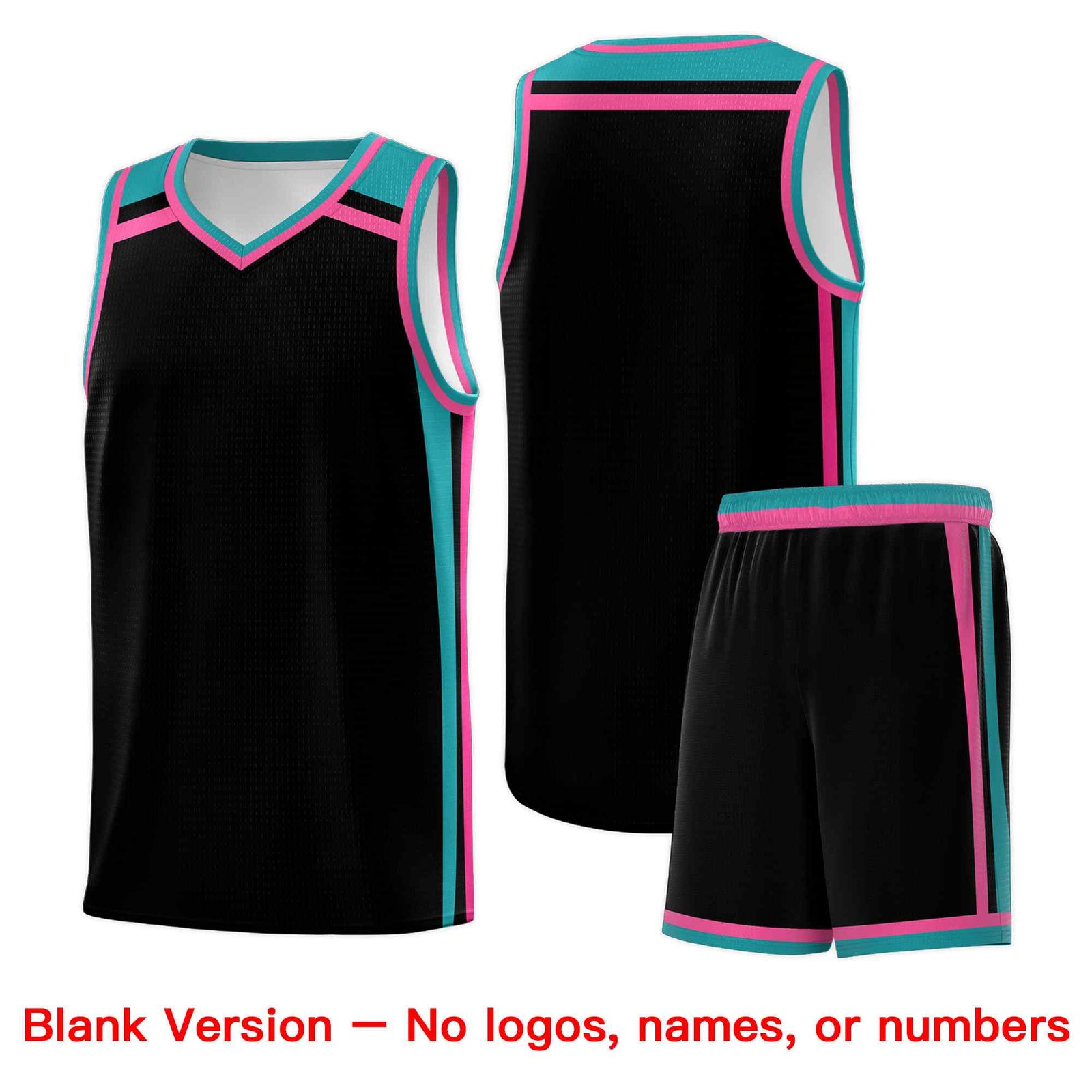 Custom Black Aqua Pink Trendy Color Charge Series Sports Uniform Basketball Jersey| KXKSHOP