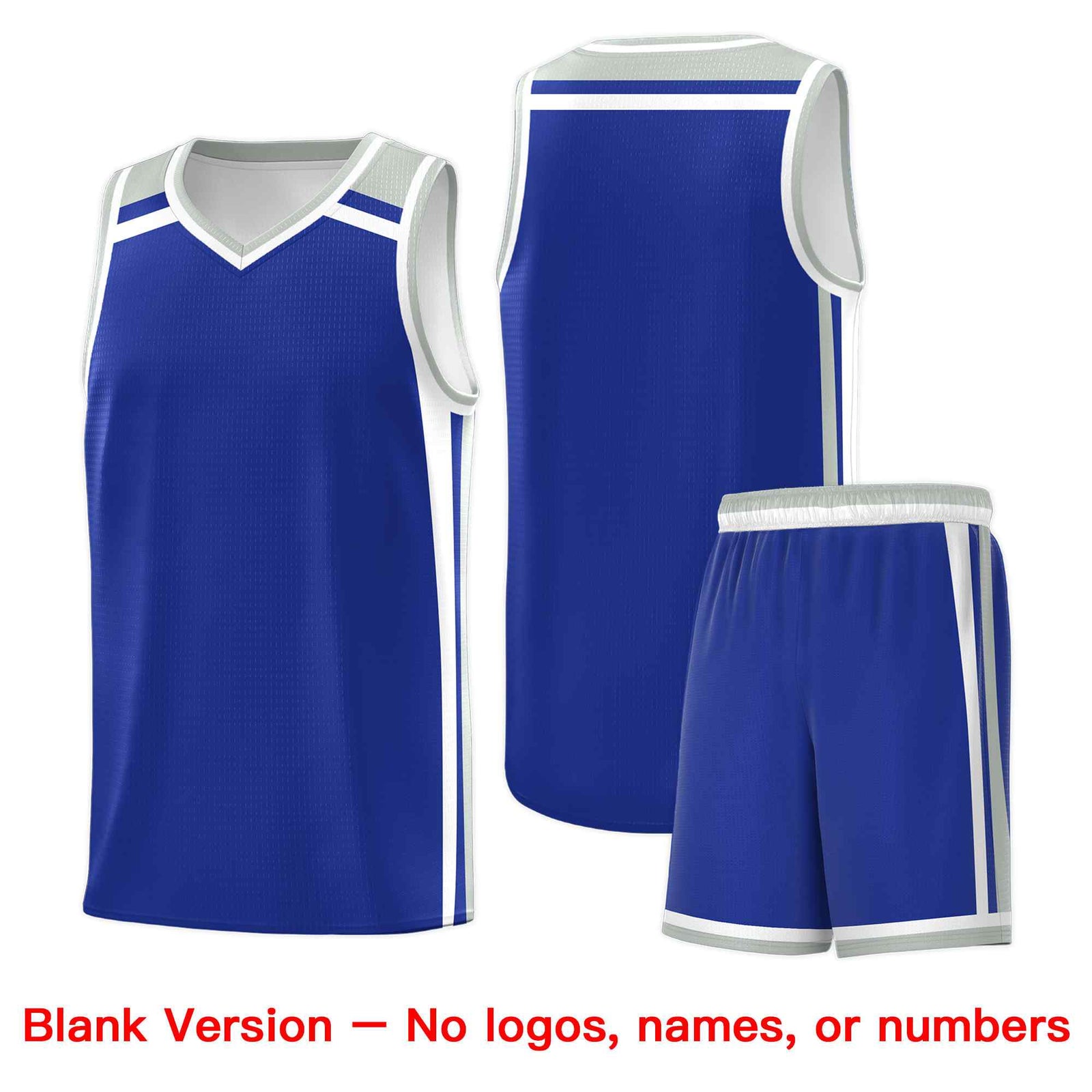 Custom Royal Blue White Gray Trendy Color Charge Series Sports Uniform Basketball Jersey| KXKSHOP