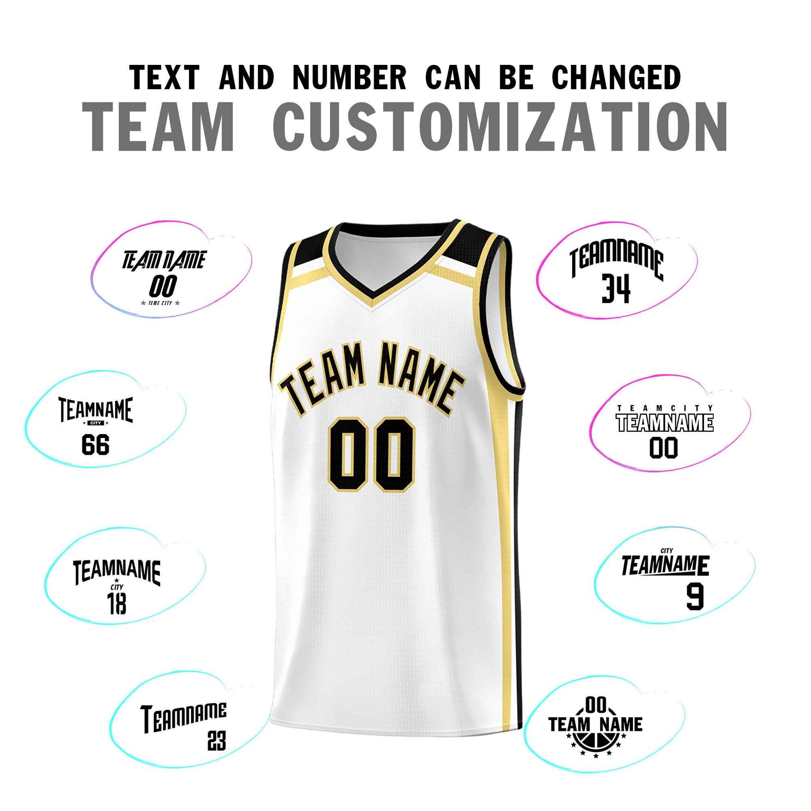 Custom White Khaki Black Trendy Color Charge Series Sports Uniform Basketball Jersey
