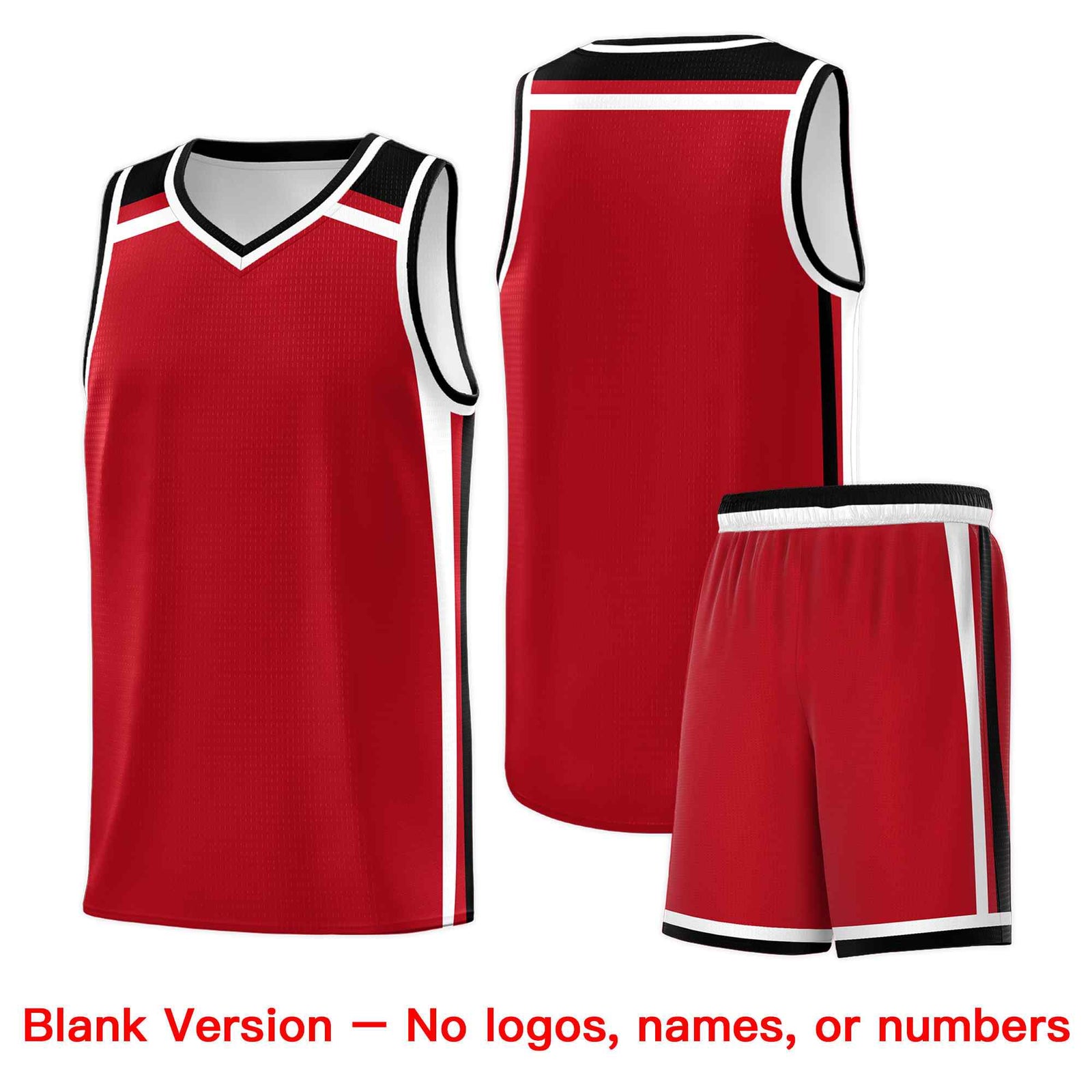 Custom Red White Black Trendy Color Charge Series Sports Uniform Basketball Jersey