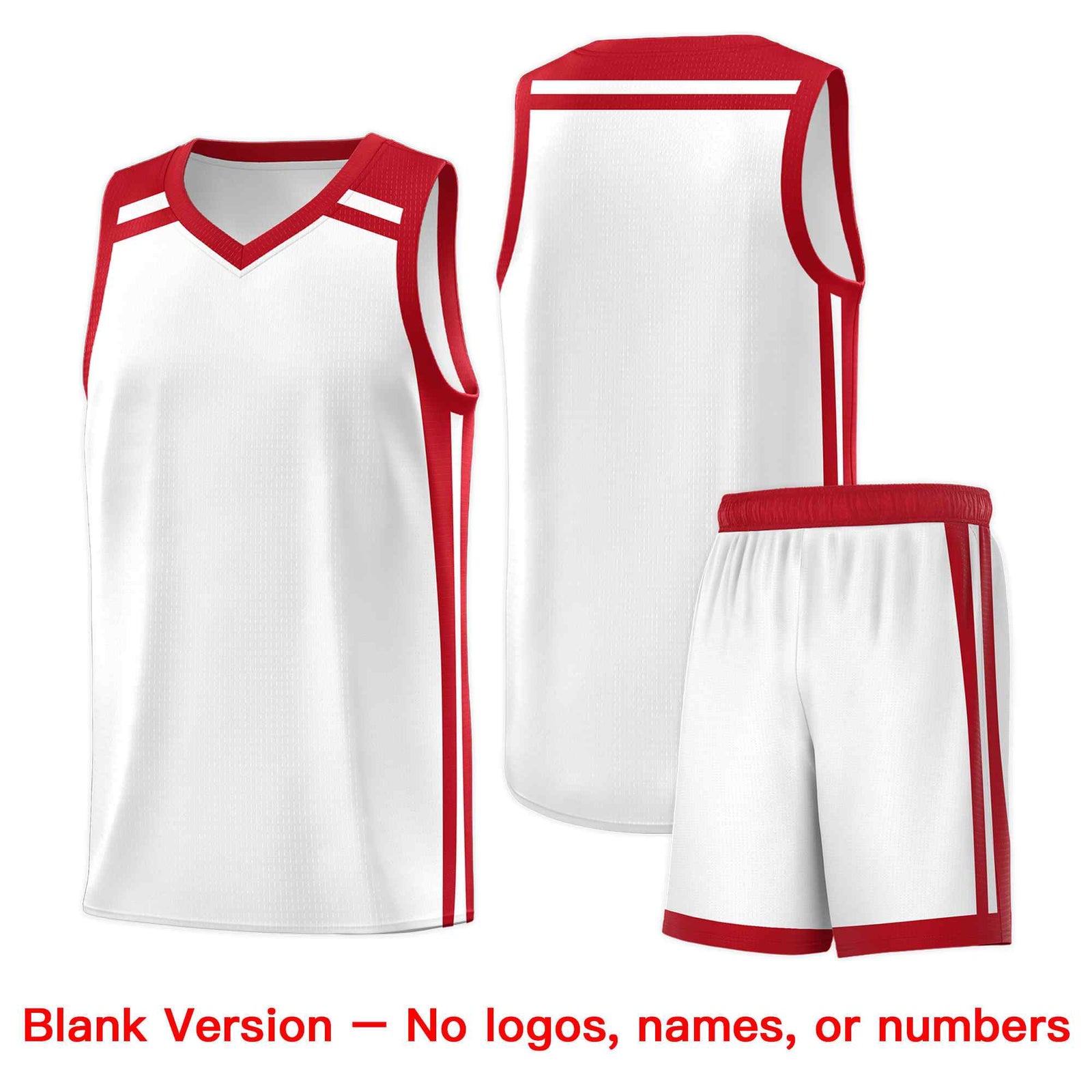 Custom White Red Trendy Color Charge Series Sports Uniform Basketball Jersey