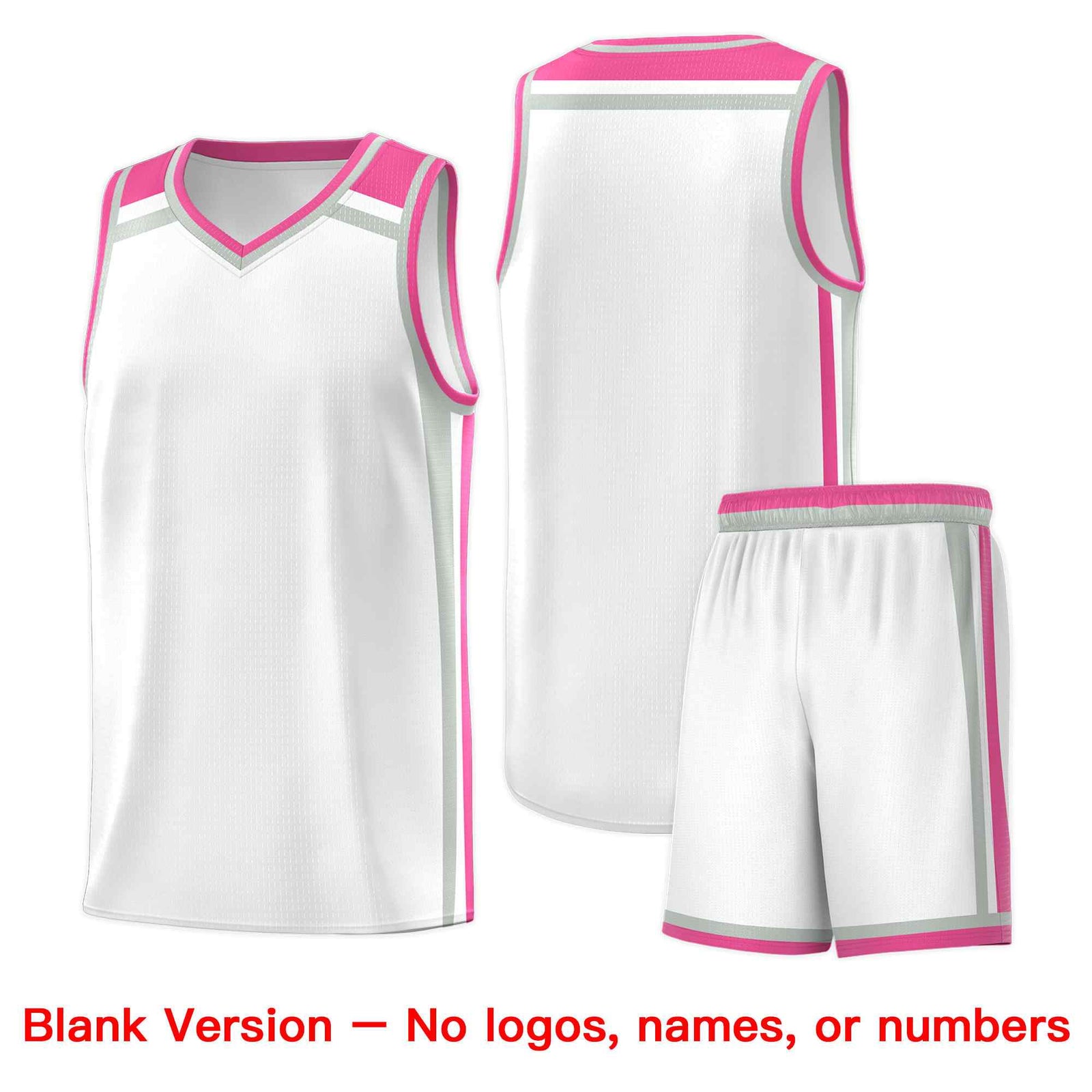 Custom White Gray Pink Trendy Color Charge Series Sports Uniform Basketball Jersey