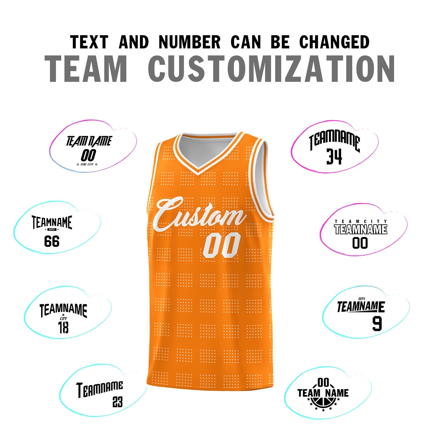 Custom Orange White Trailblazer Dot Pattern Sports Uniform Basketball Jersey