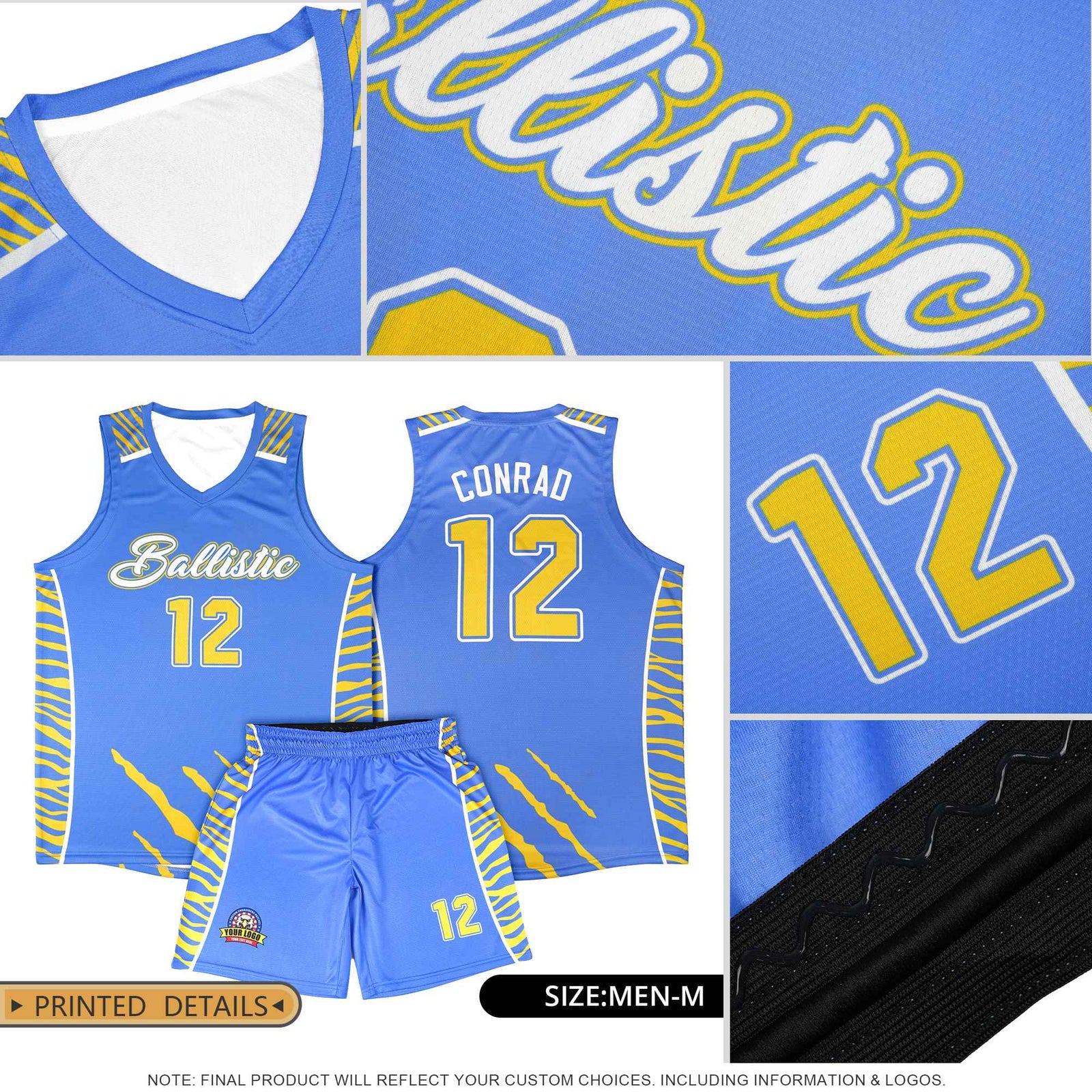 Custom Cream Personalized Tiger Claw Pattern Sports Uniform Basketball Jersey