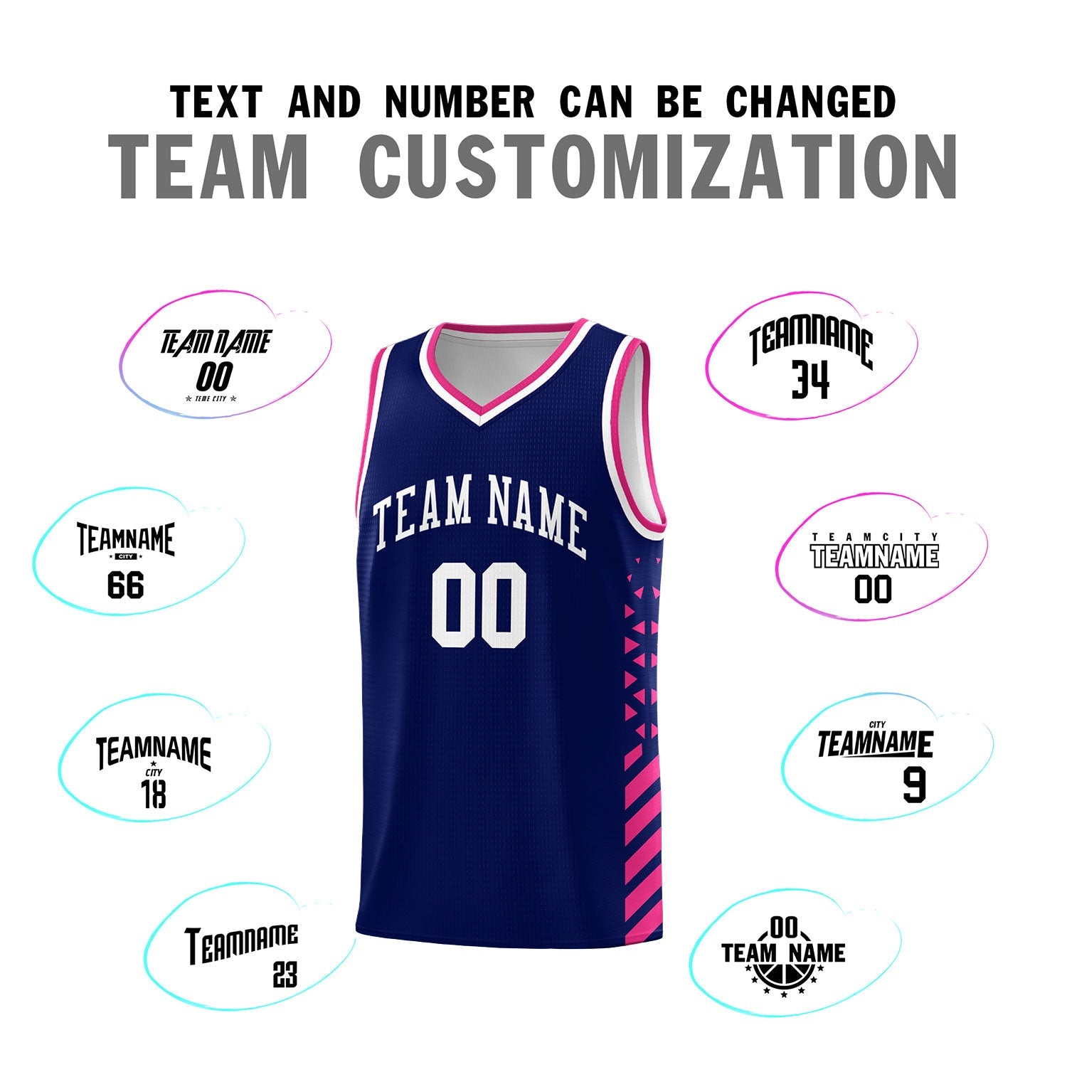 Custom Navy Rose Red White Side Diamond Shapes Stripes Basketball Jersey | For Men,Sublimation Printed,Perfect for Teams,Perfect for Coaches | KXKSHOP