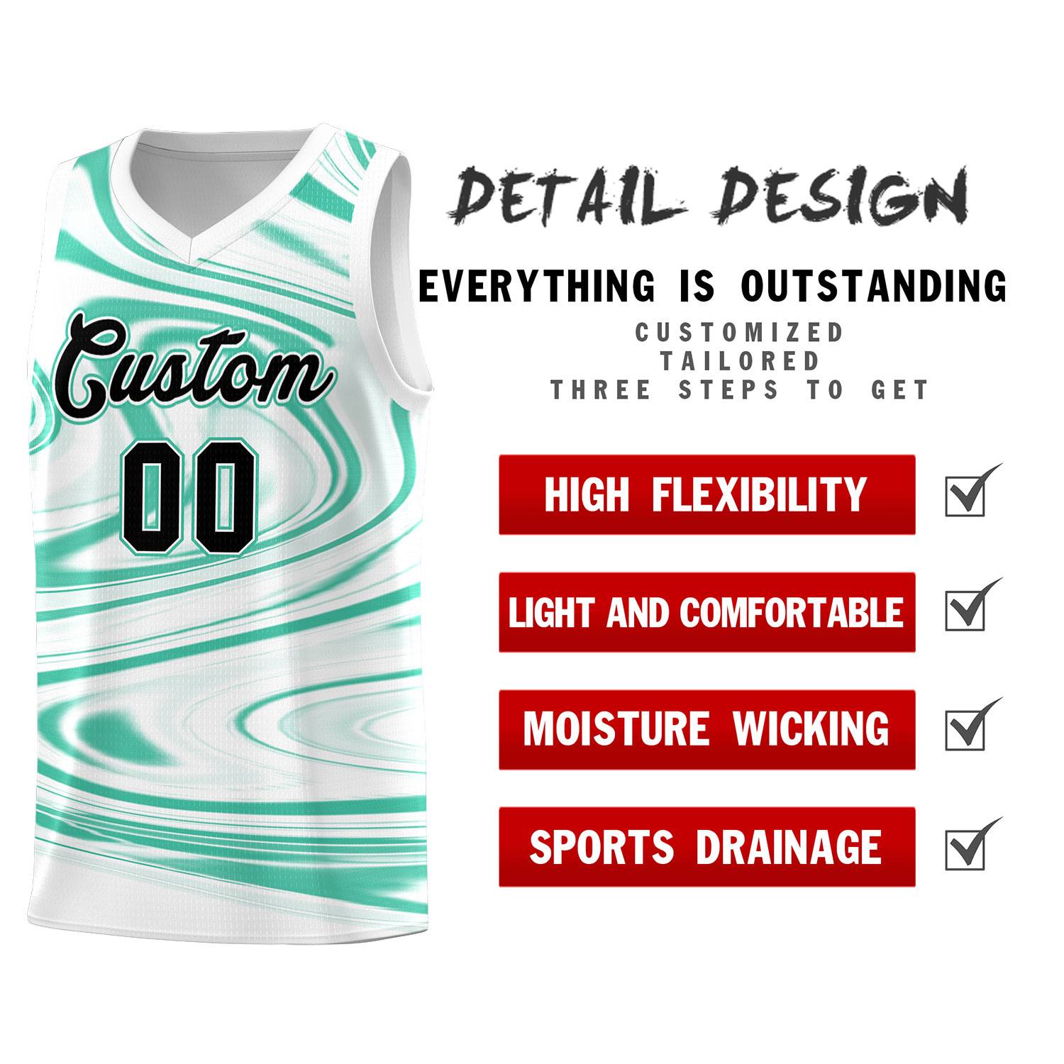 Custom White Bright Green Graffiti Pattern Fluids Style Sports Uniform Basketball Jersey Sets