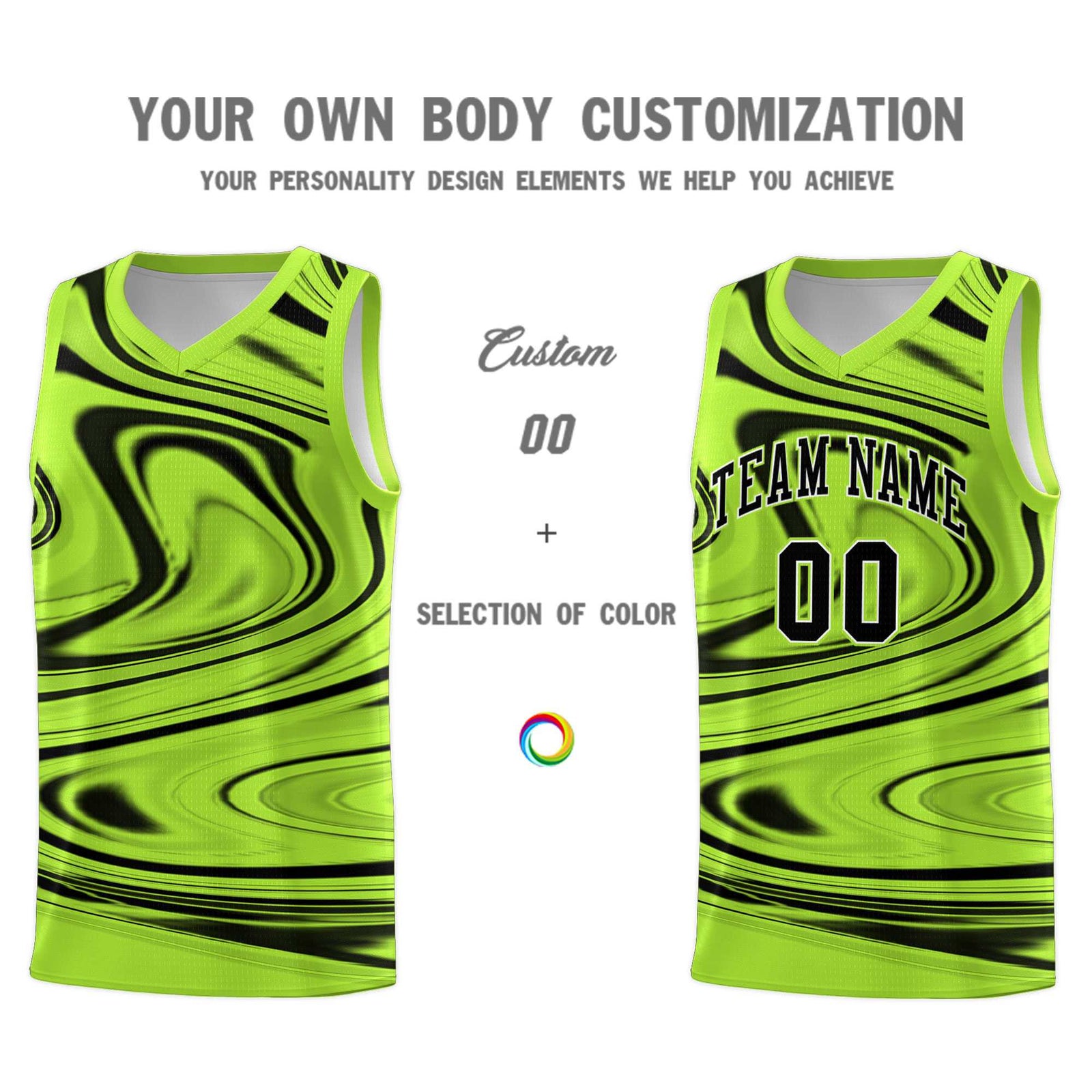 Custom Light Green Black Graffiti Pattern Fluids Style Sports Uniform Basketball Jersey Sets