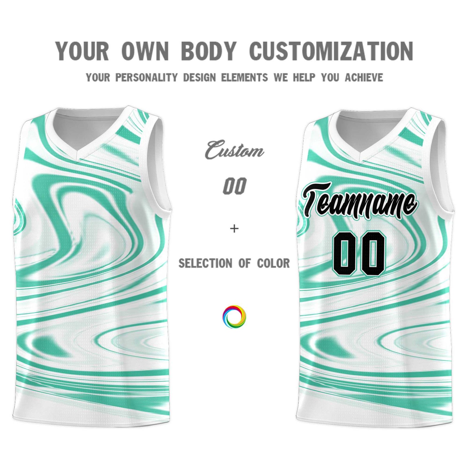 Custom White Bright Green Graffiti Pattern Fluids Style Sports Uniform Basketball Jersey Sets