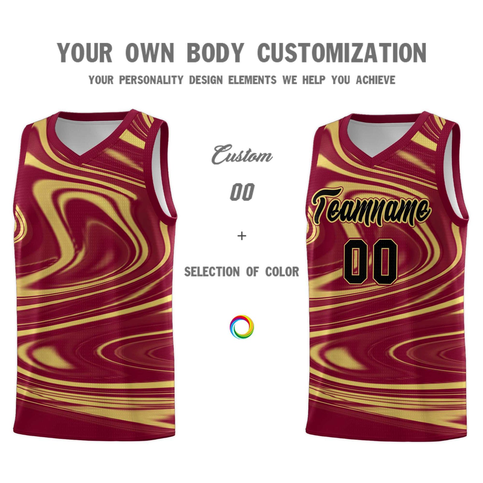 Custom Crimson Khaki Graffiti Pattern Fluids Style Sports Uniform Basketball Jersey Sets