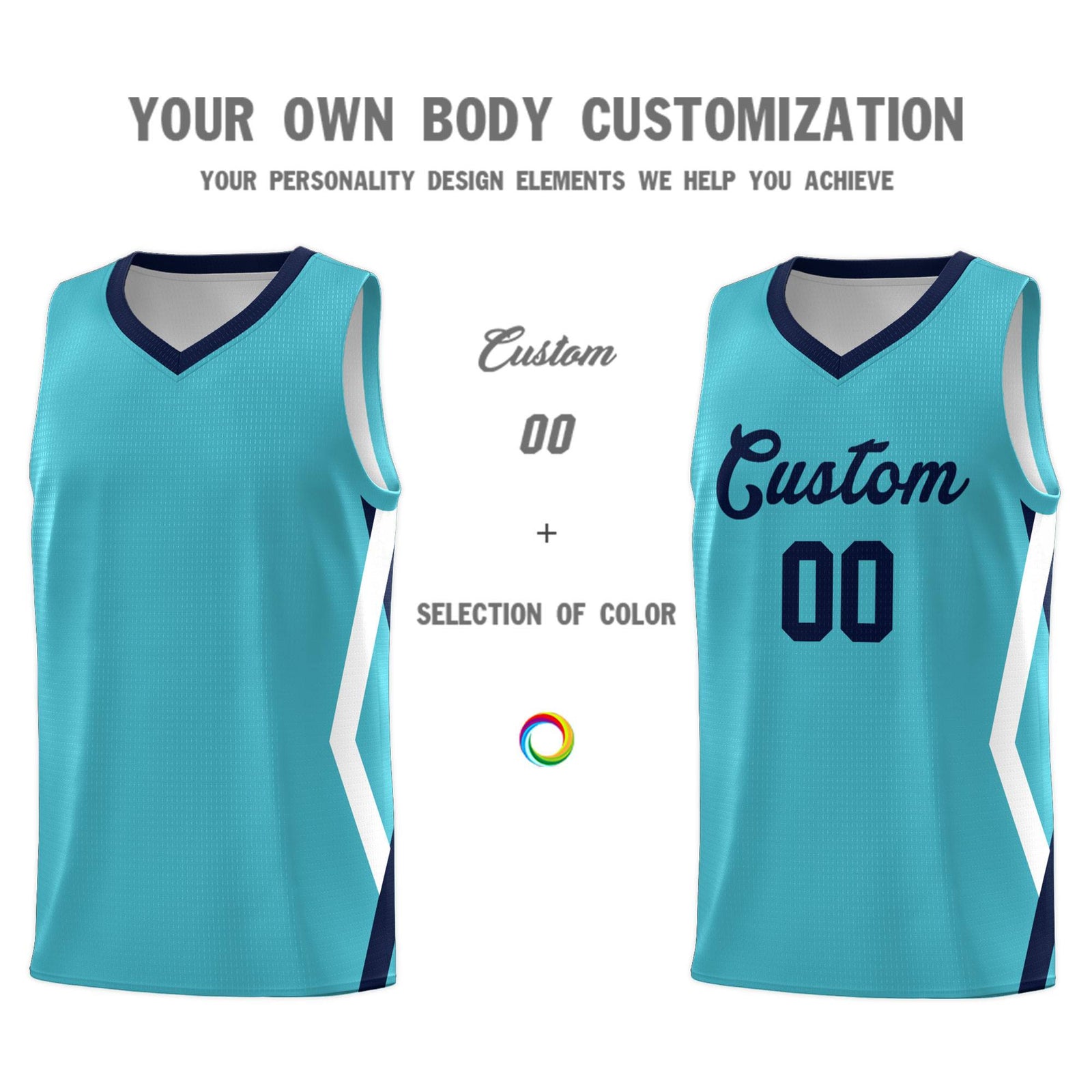 Custom Sky Blue Side Rhombus Graffiti Pattern Sets Basketball Jersey