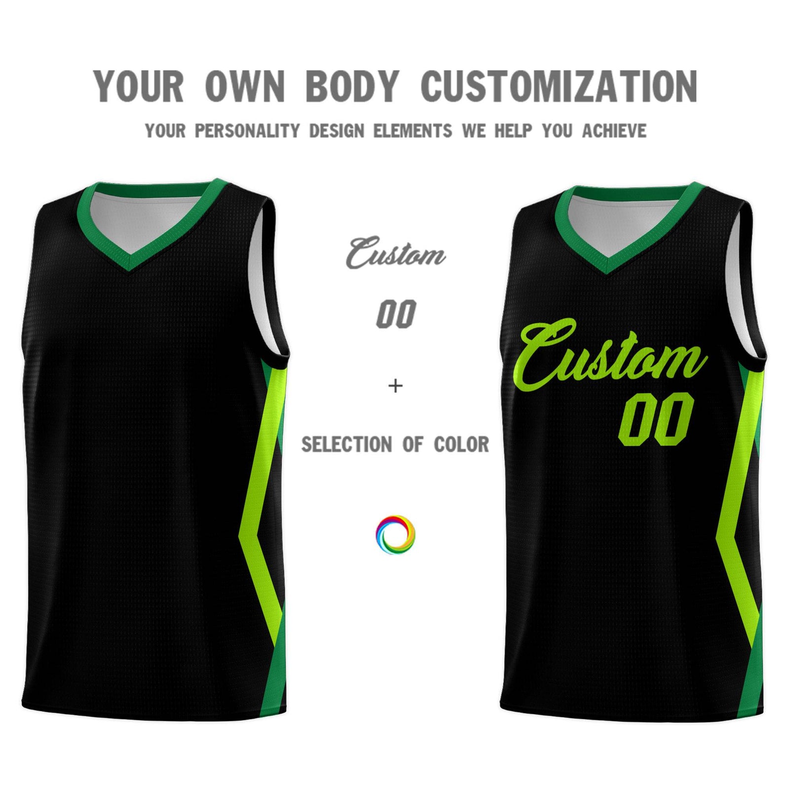 Custom Black Side Rhombus Graffiti Pattern Sets Basketball Jersey