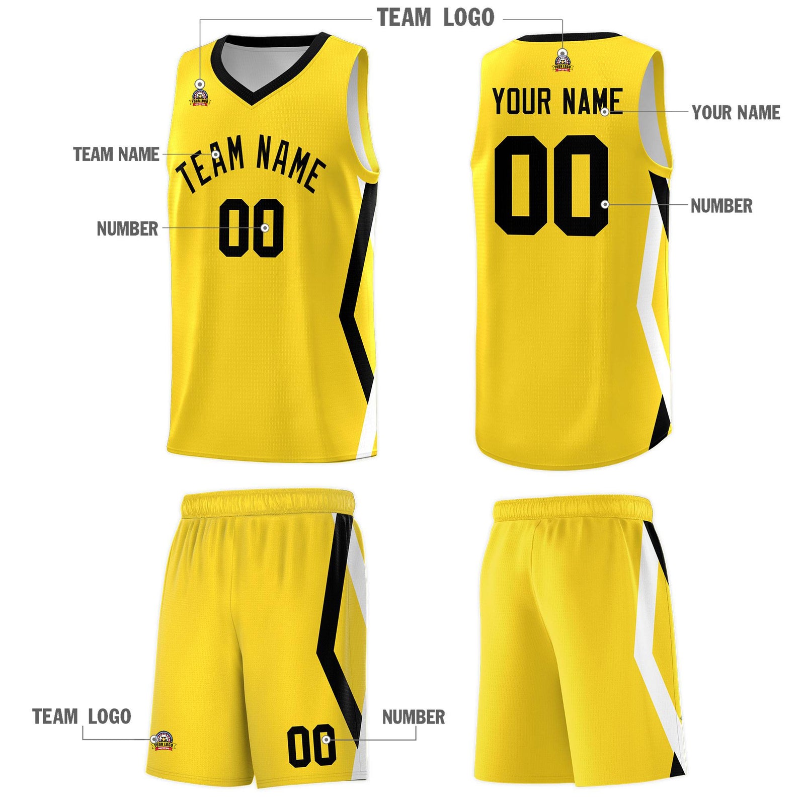 Custom Gold Side Rhombus Graffiti Pattern Sets Basketball Jersey
