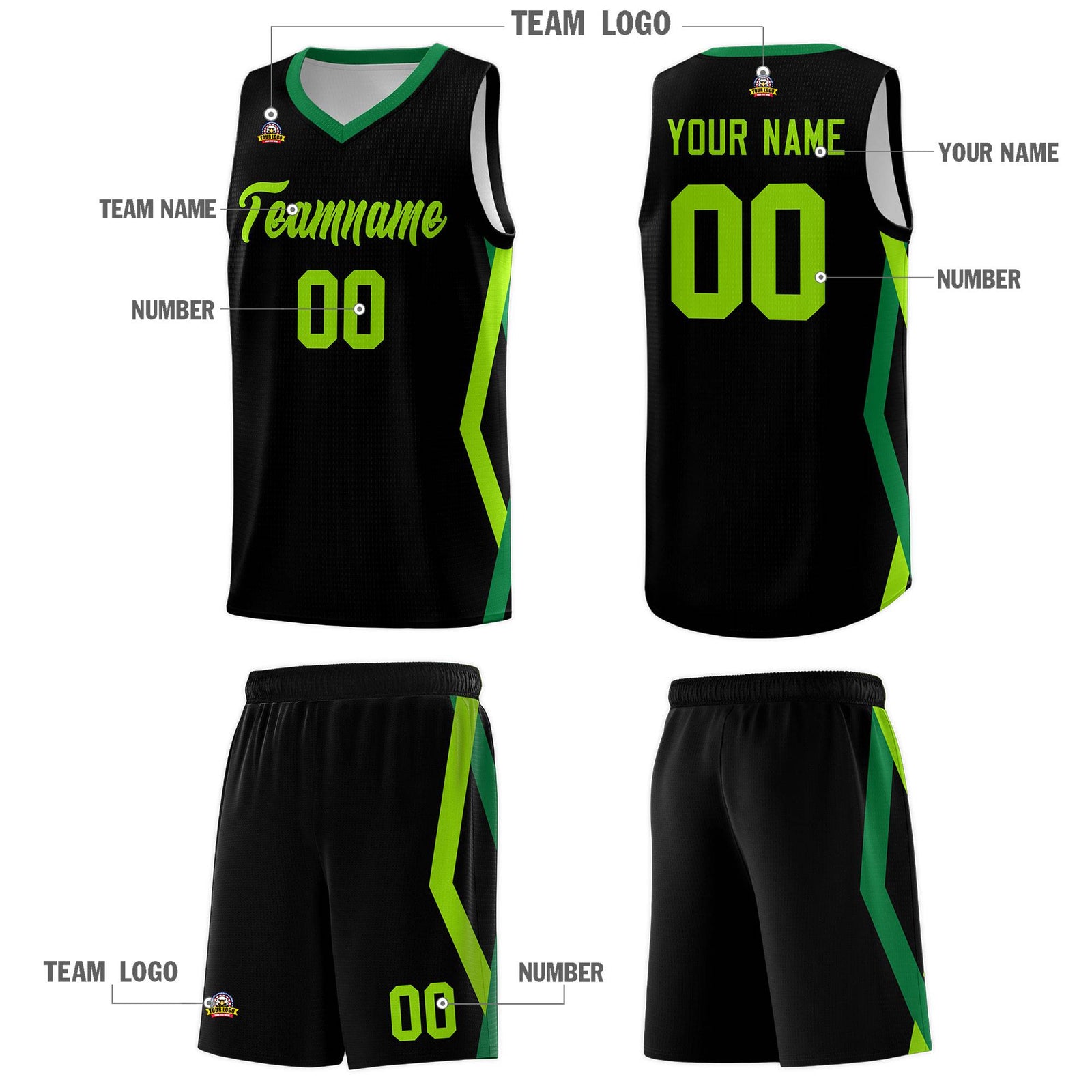 Custom Black Side Rhombus Graffiti Pattern Sets Basketball Jersey
