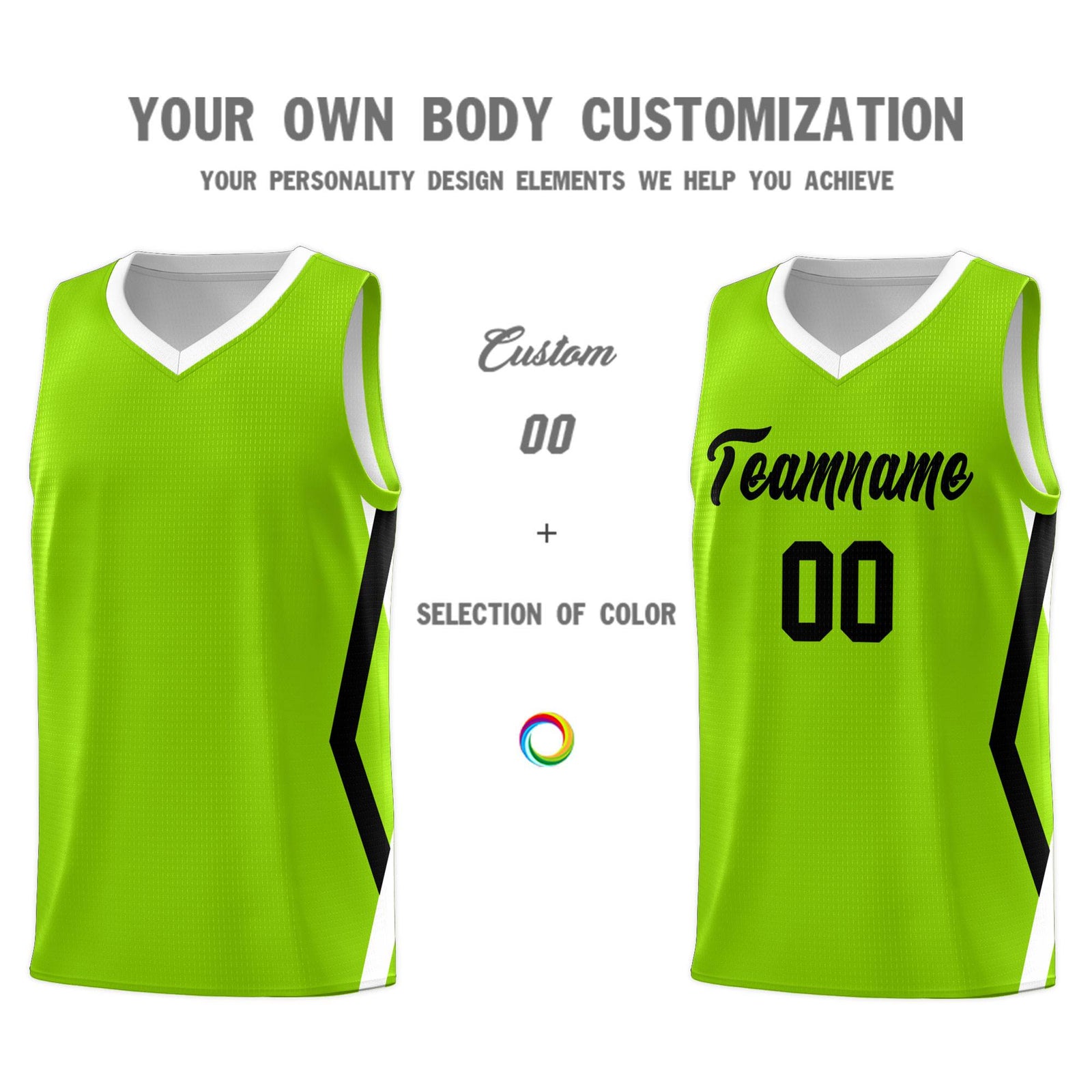 Custom Neon Green Side Rhombus Graffiti Pattern Sets Basketball Jersey