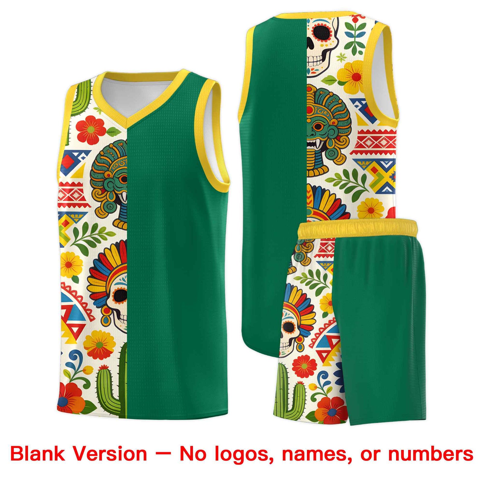 Custom White Orange Mexican Colors Graffiti Patterns Lightweight Uniform Basketball Jersey