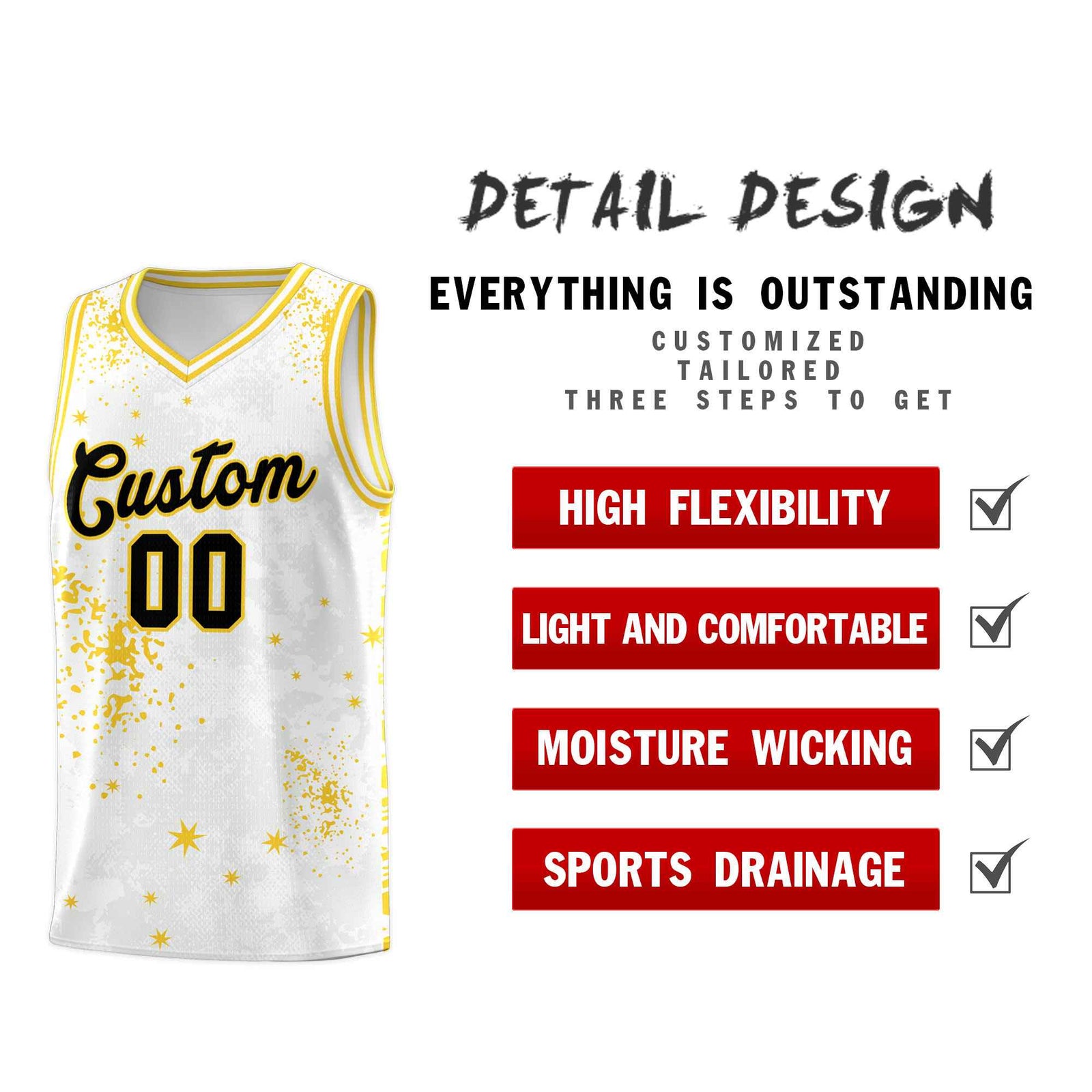 Custom White Gold Vice Burst Galactic Graffiti Moisture-Wicking Basketball Jersey