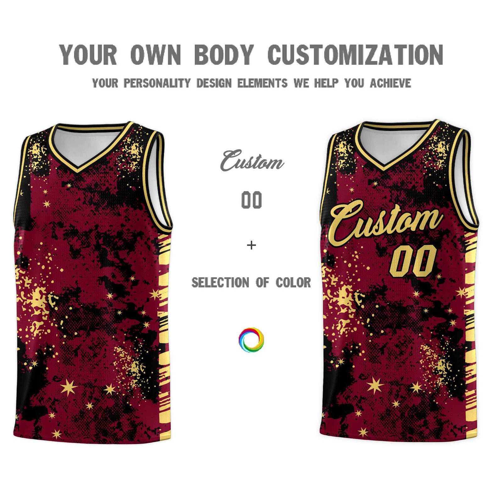 Custom Crimson Black Vice Burst Galactic Graffiti Lightweight Basketball Jersey
