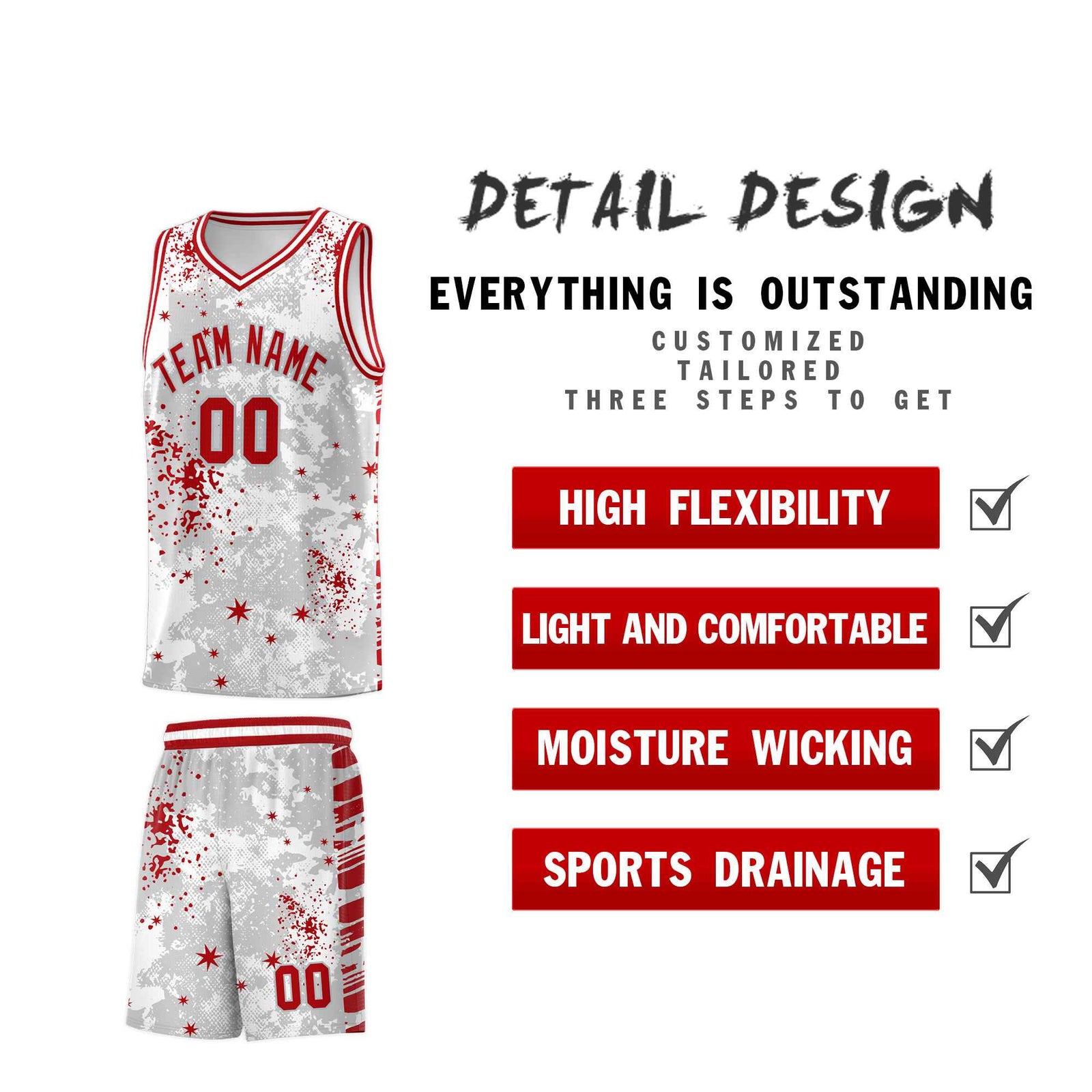 Custom White Red Vice Burst Galactic Graffiti Breathable Basketball Jersey
