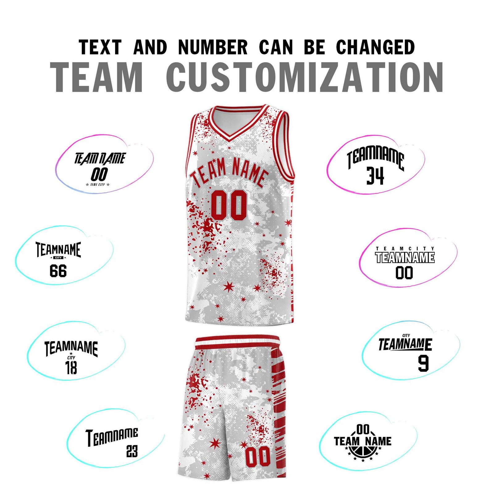Custom White Red Vice Burst Galactic Graffiti Breathable Basketball Jersey