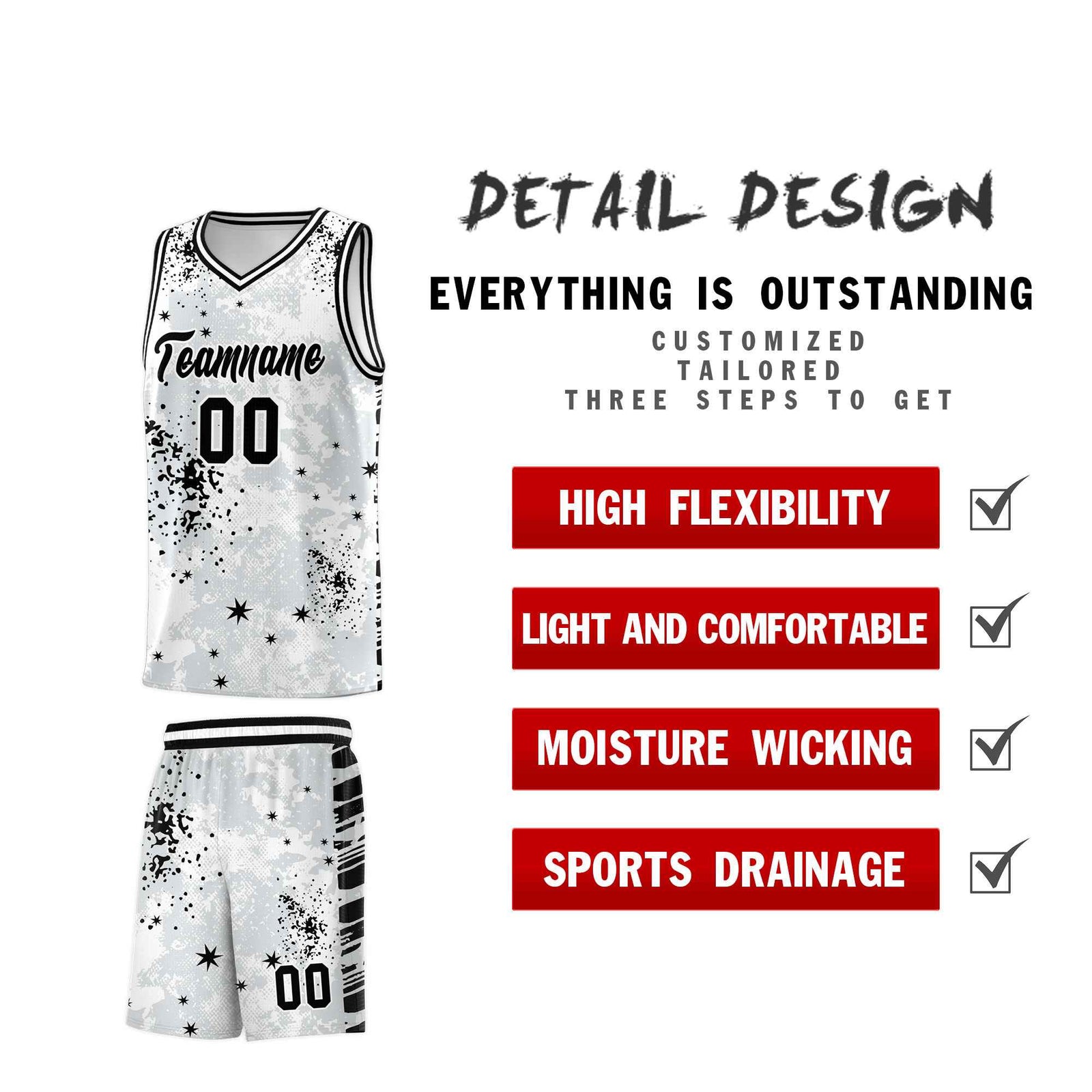 Custom White Black Vice Burst Galactic Graffiti Moisture-Wicking Basketball Jersey