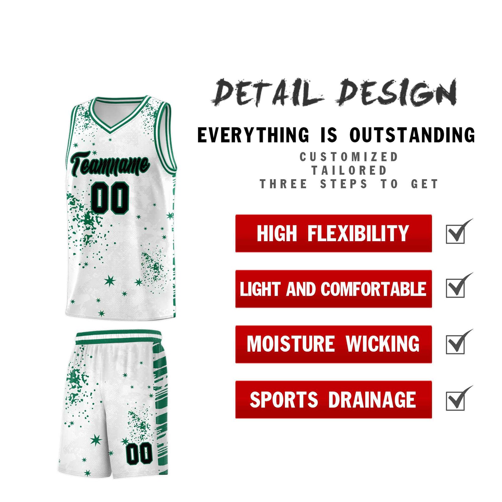 Custom White Kelly Green Vice Burst Galactic Graffiti Breathable Basketball Jersey