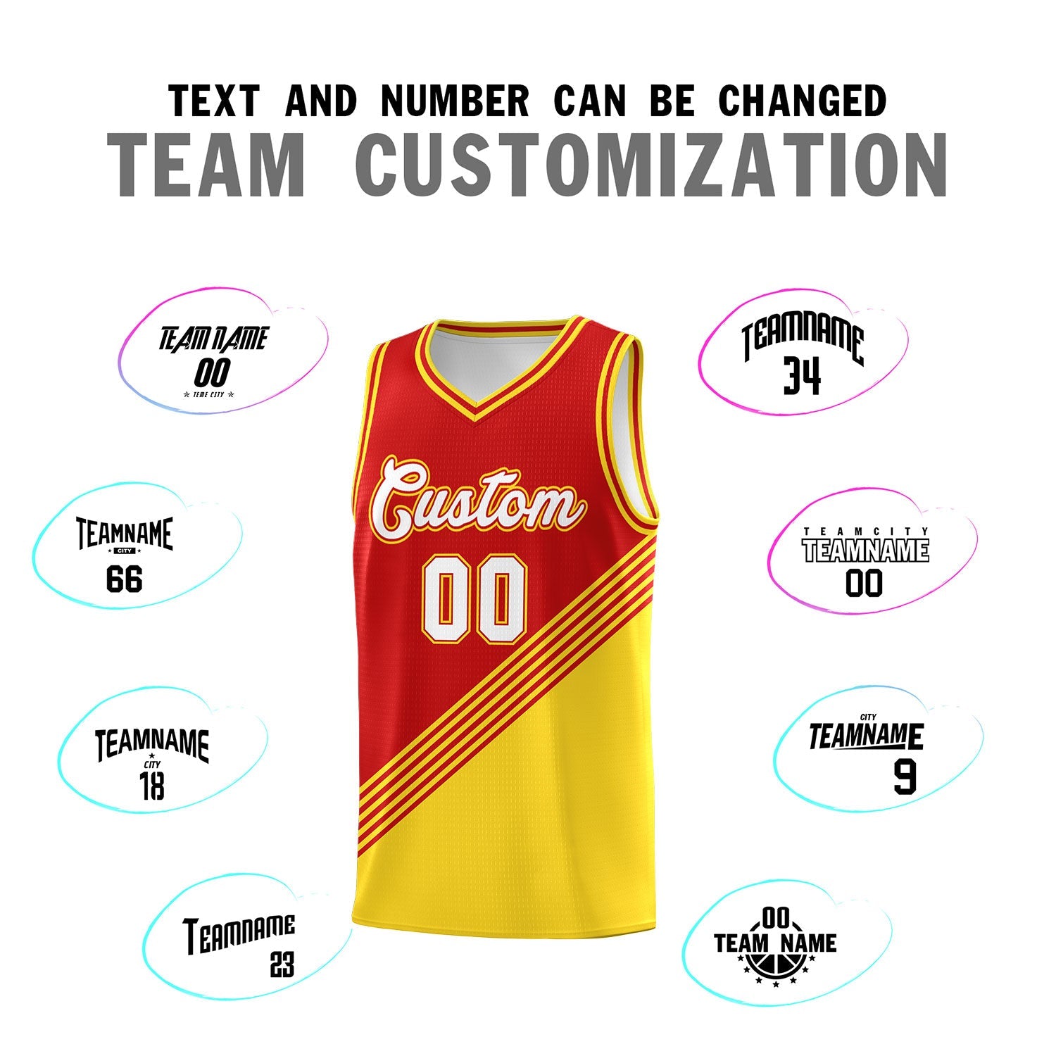 Custom Red Gold Diagonal Stripes Color Block Sets Basketball Jersey | For Men,For Youth,Sublimation Printed,Perfect for Training,Perfect for Teams | KXKSHOP